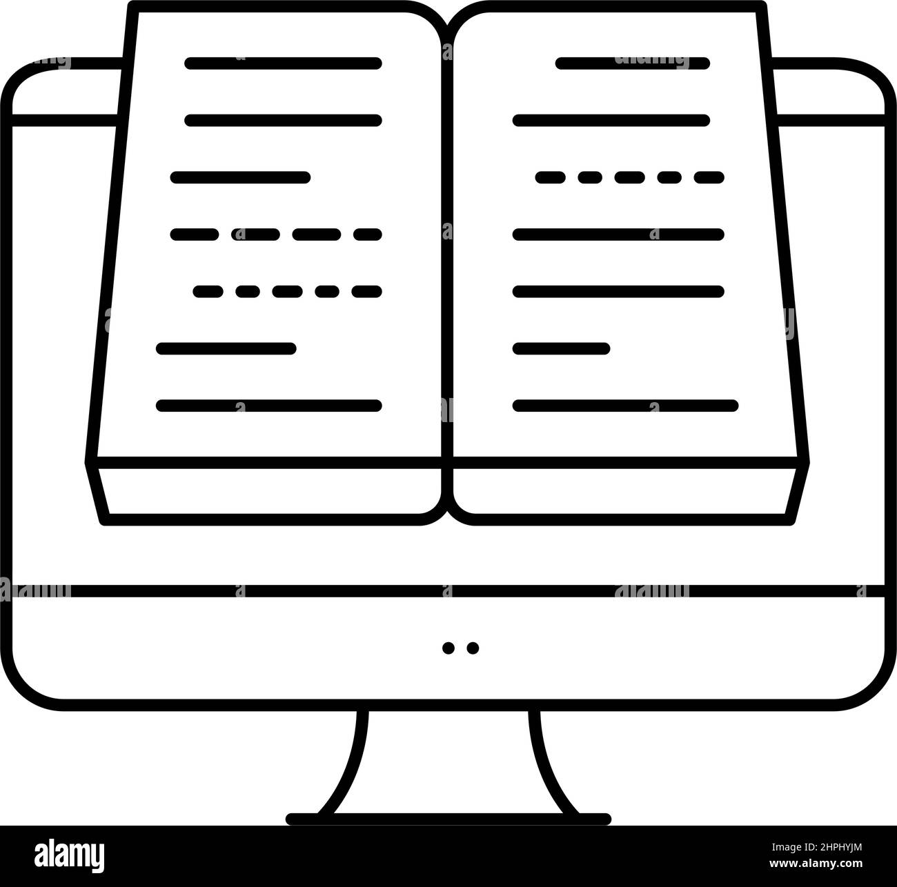 online reading book line icon vector illustration Stock Vector Image ...