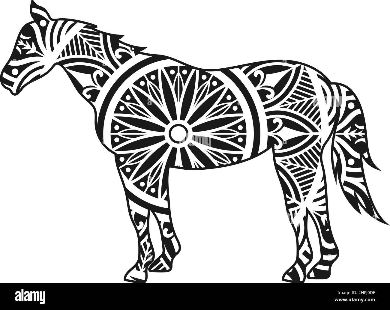 Horse animal mandala design illustration vector Stock Vector Image