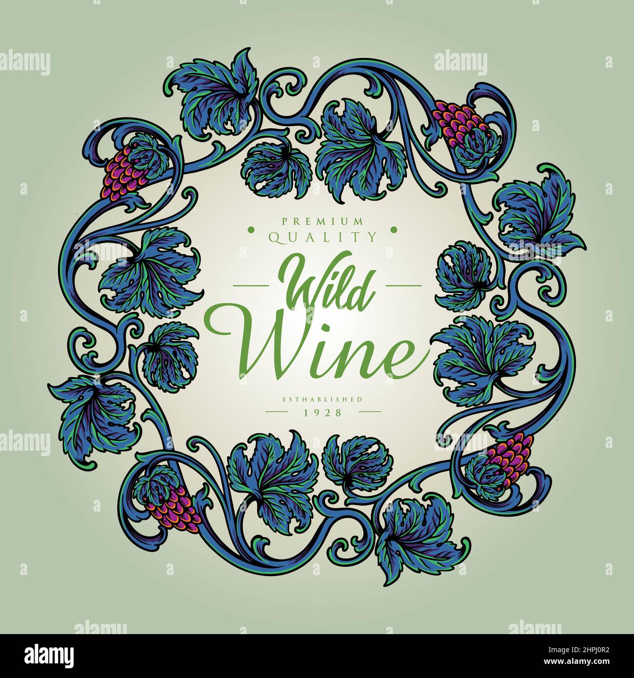Elegant vintage wine floral label vector illustrations for your work logo, merchandise t-shirt, stickers and label designs, poster, greeting cards Stock Vector