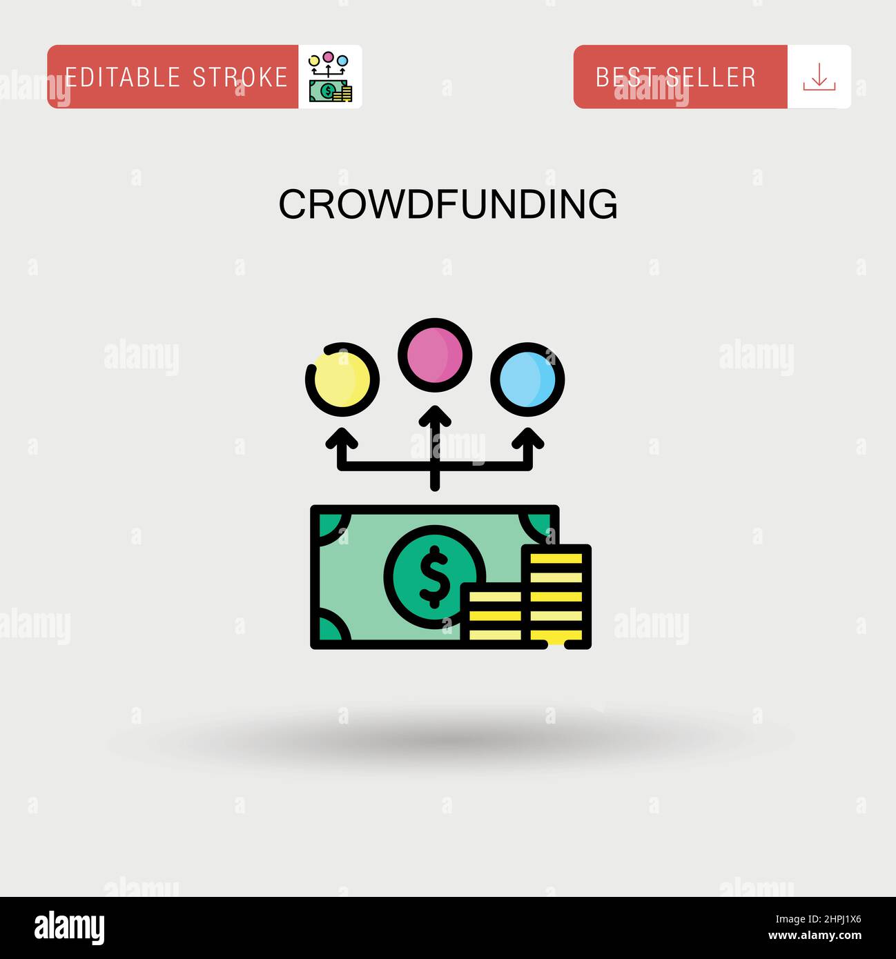 Crowdfunding Simple vector icon. Stock Vector