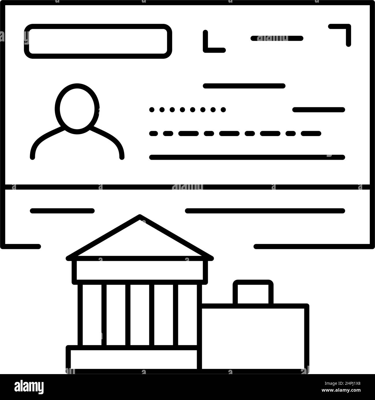 diplomatic visa line icon vector illustration Stock Vector