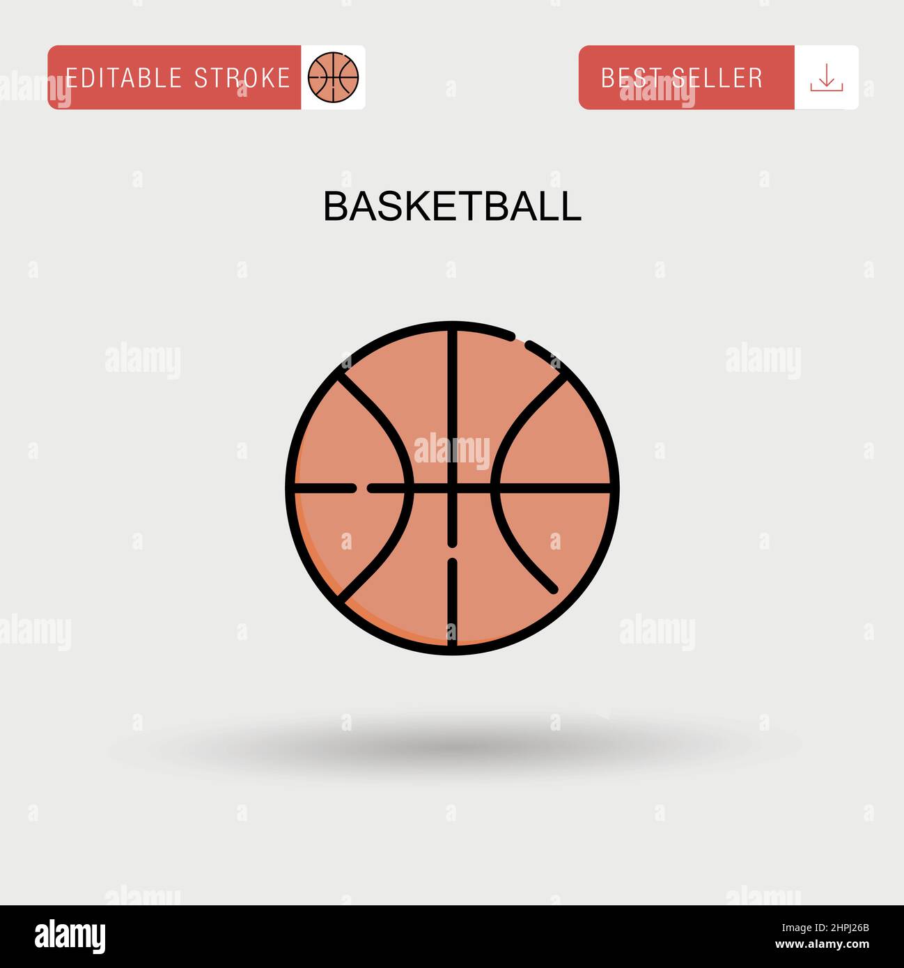 Basketball Simple vector icon. Stock Vector