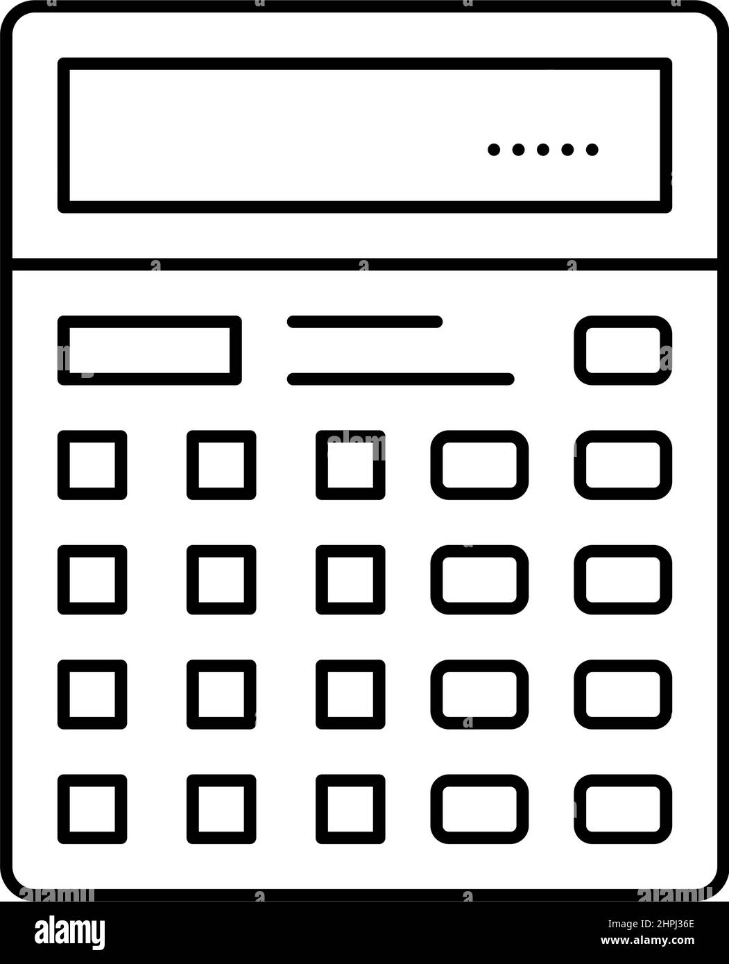 calculator digital device for counting line icon vector illustration