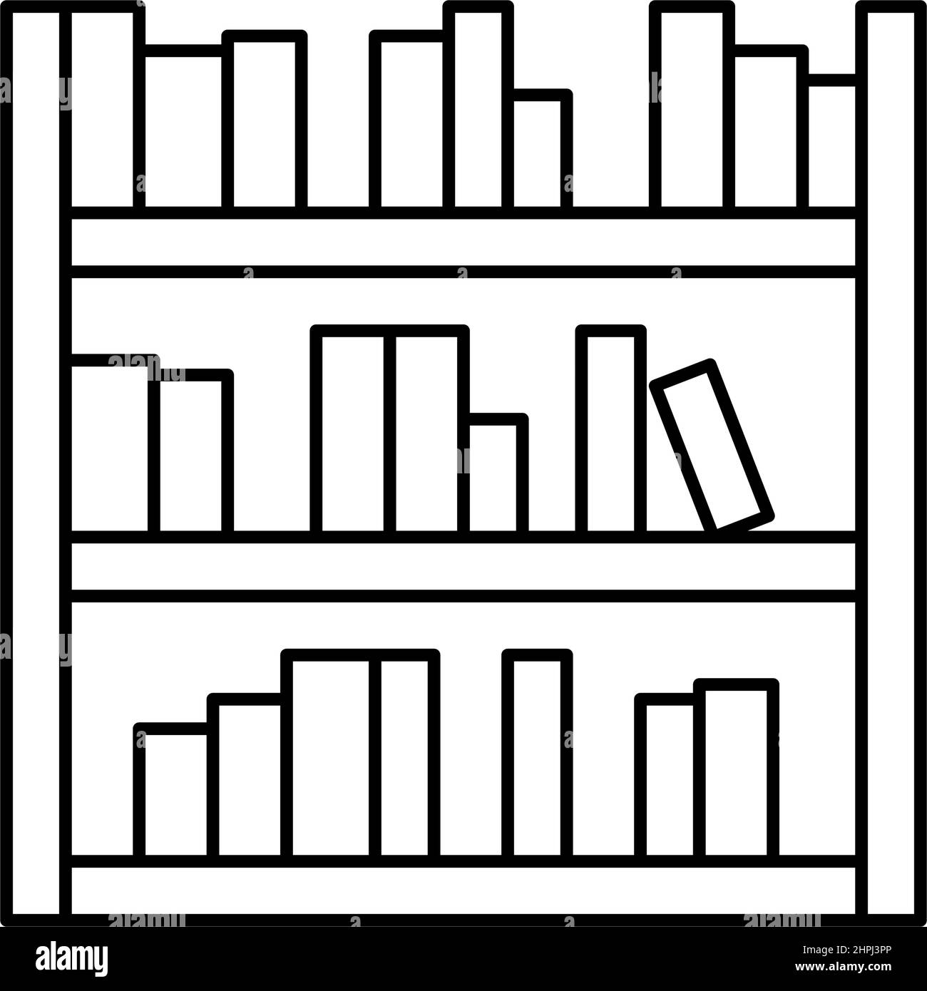 library shelf with books line icon vector illustration Stock Vector Image & Art Alamy