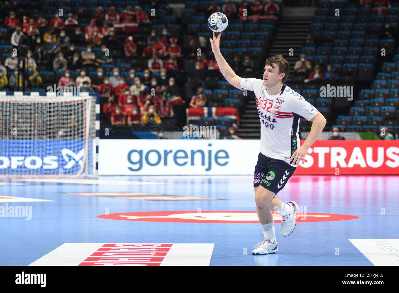 Thomas Solstad (Norway) against Iceland. EHF Euro 2022. 5º placement match Stock Photo