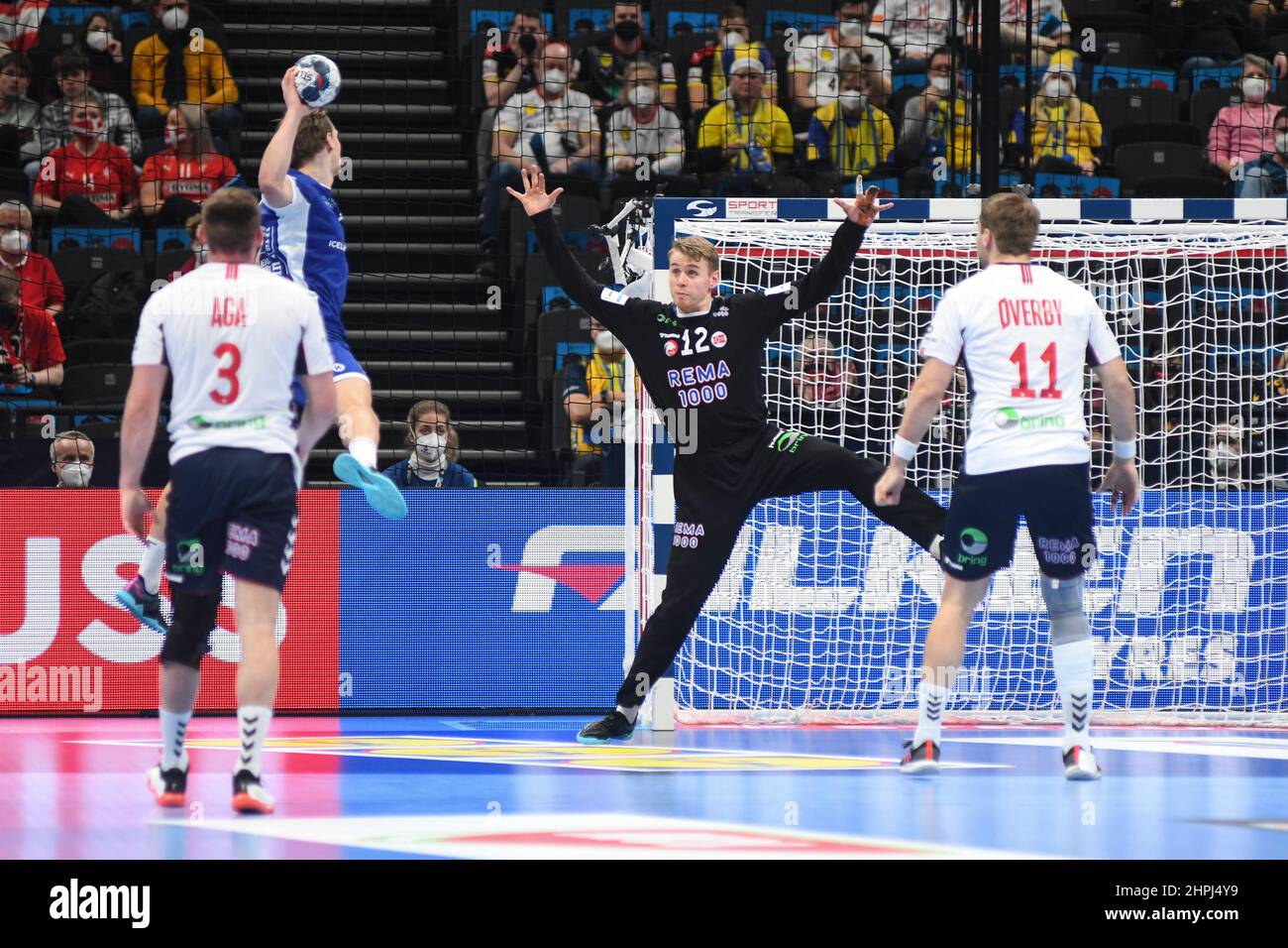 Kristian Saeveras (Norway) against Iceland. EHF Euro 2022. 5º placement match Stock Photo