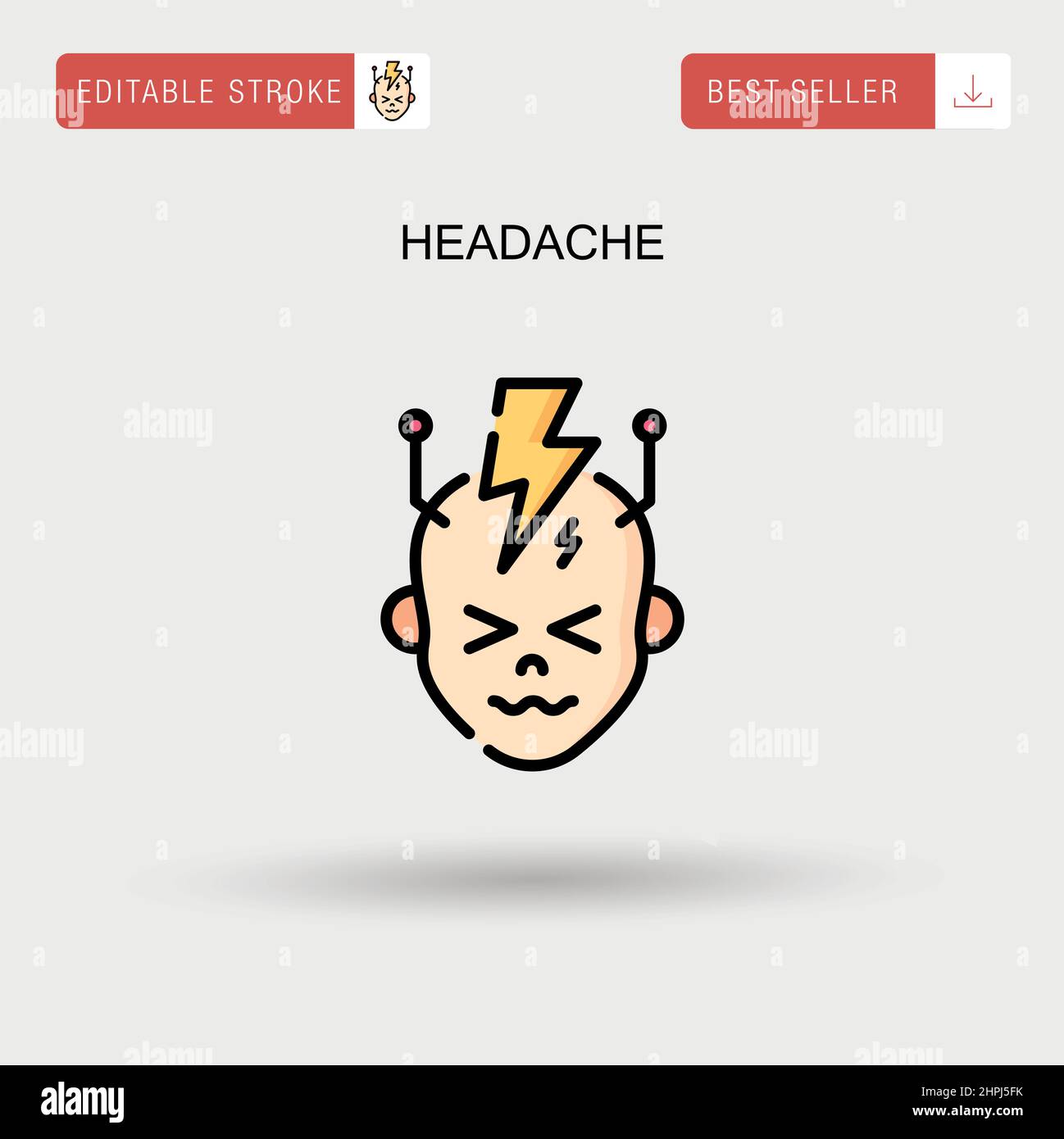 Headache Simple vector icon. Stock Vector