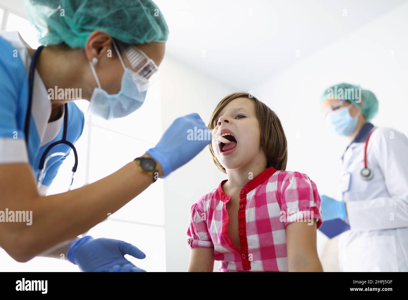 Kid in hospital on diagnostic Stock Photo Alamy