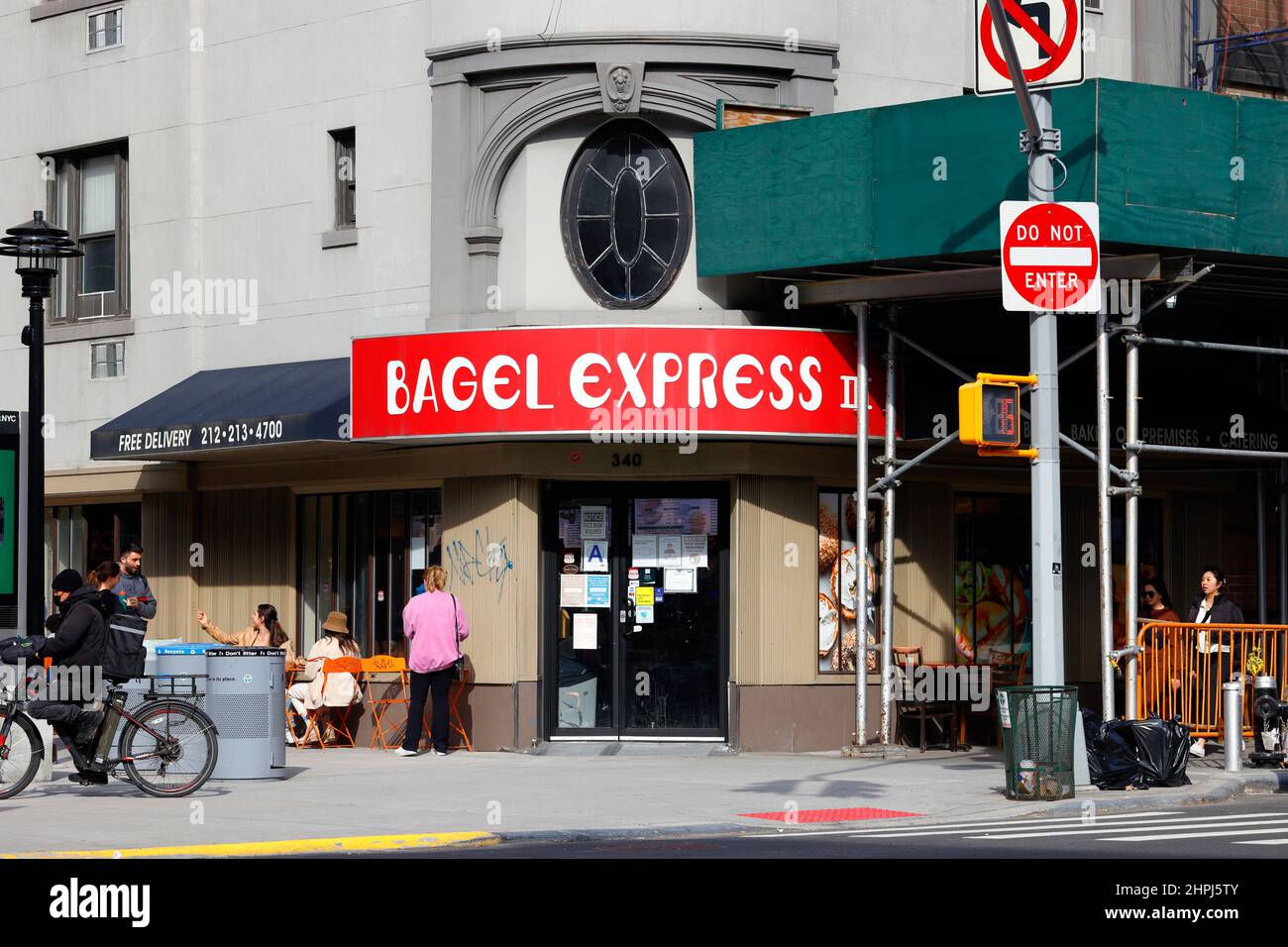 Bagel Express III, 340 3rd Ave, New York, NYC storefront photo of a bagel shop in the Kips Bay neighborhood of Manhattan. Stock Photo