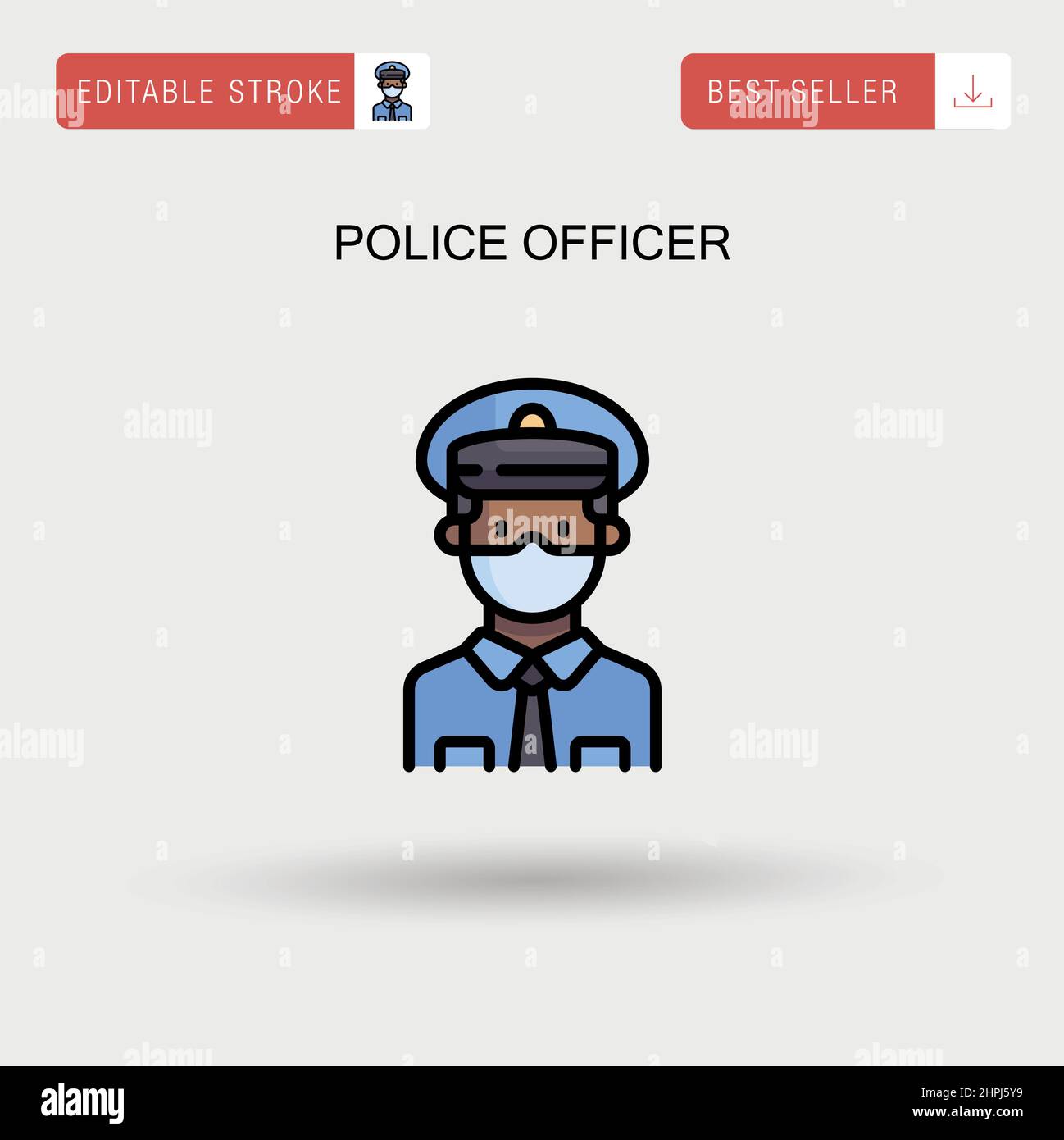 Police officer Simple vector icon. Stock Vector