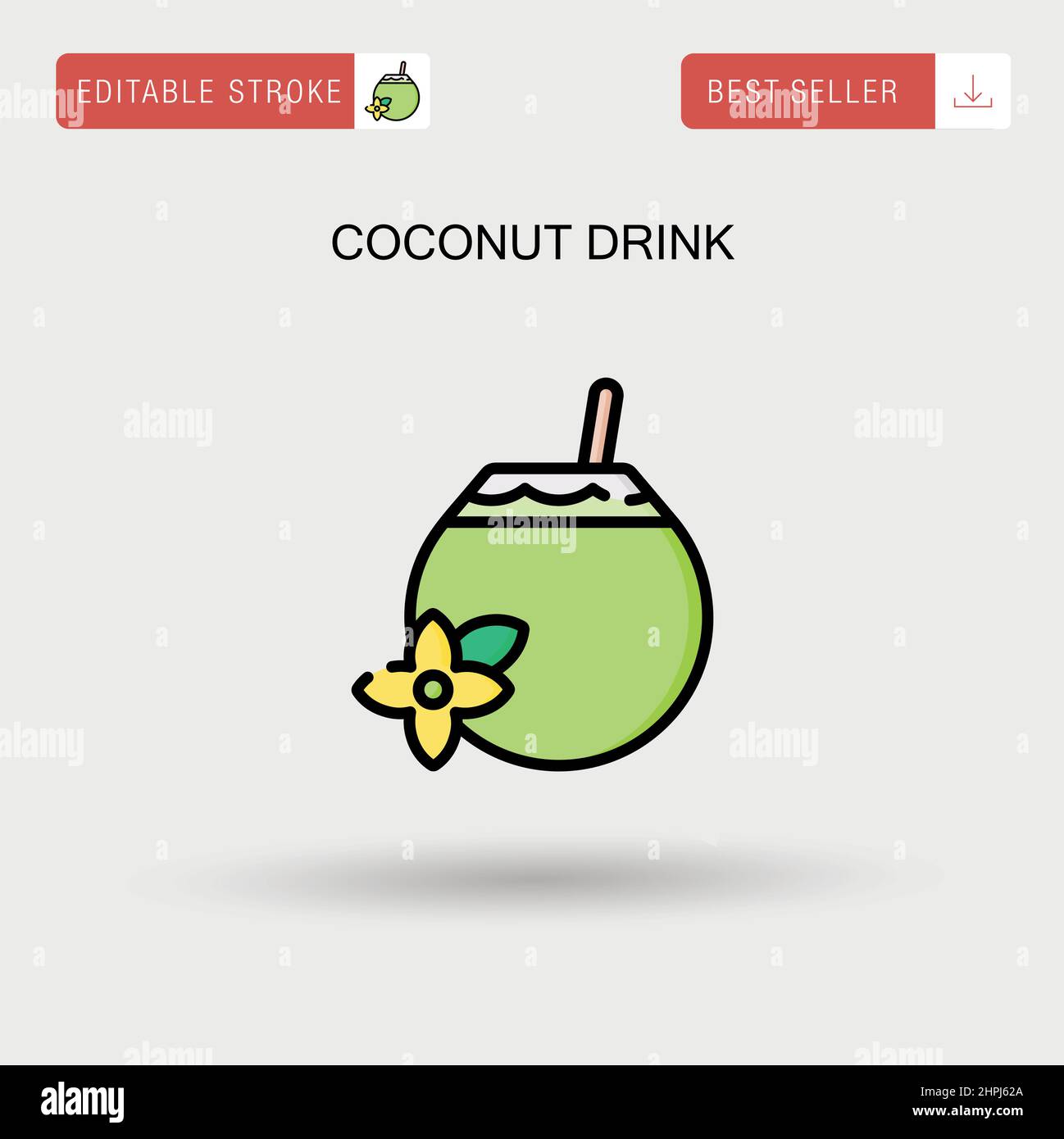 Coconut drink Simple vector icon Stock Vector Image & Art Alamy