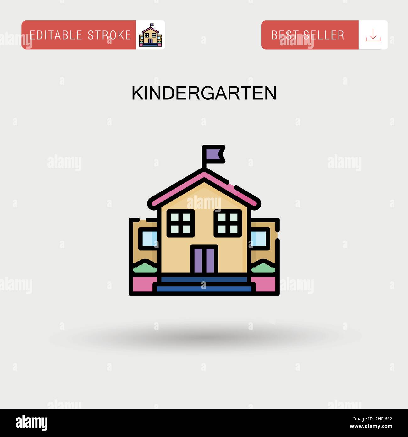 Kindergarten Simple vector icon. Stock Vector