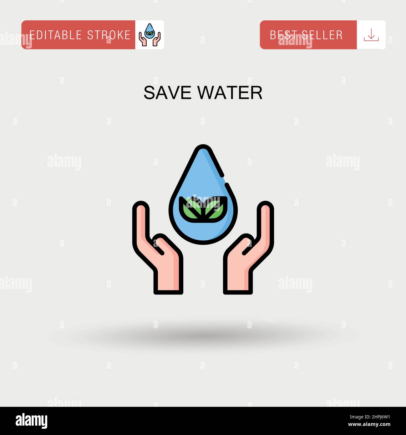 Save water Simple vector icon. Stock Vector