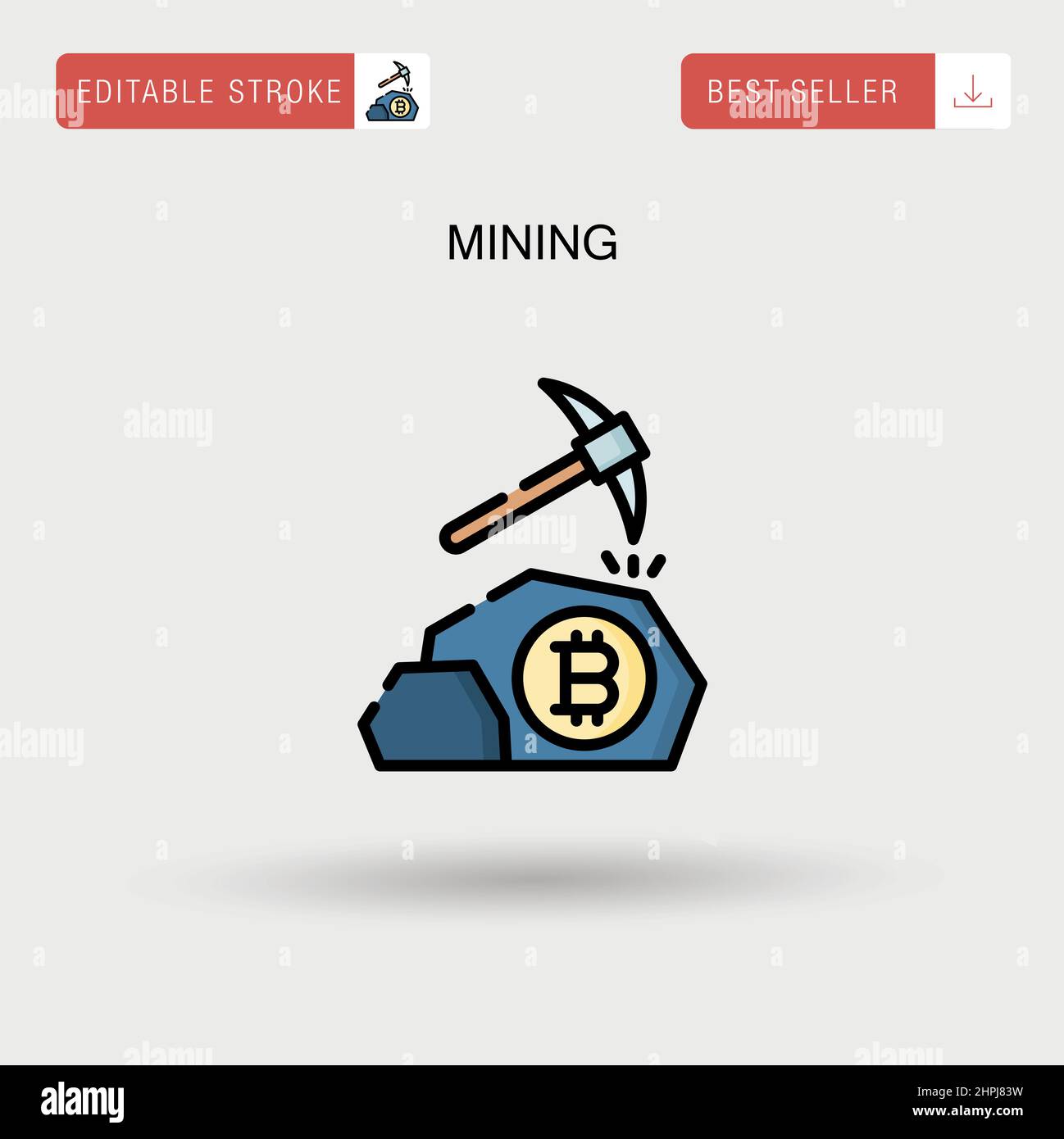 Mining Simple vector icon. Stock Vector