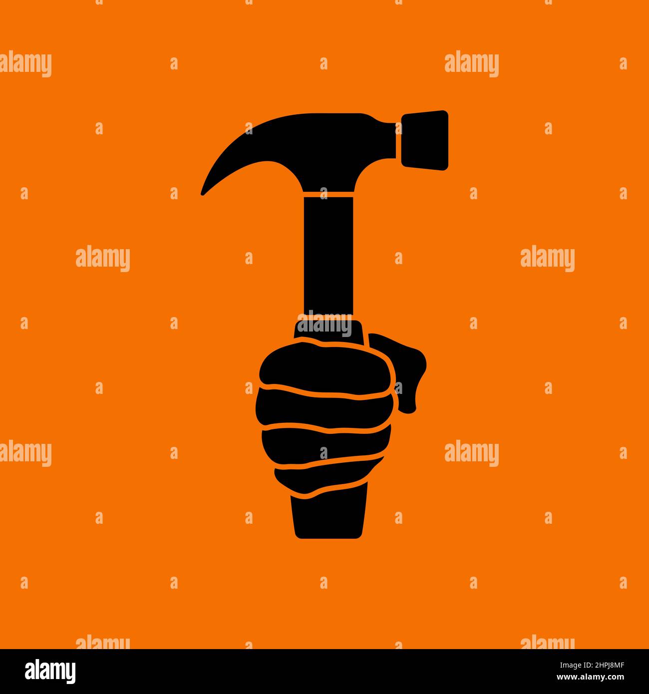 Labor Day Icon. Black on Orange Background. Vector Illustration. Stock Vector