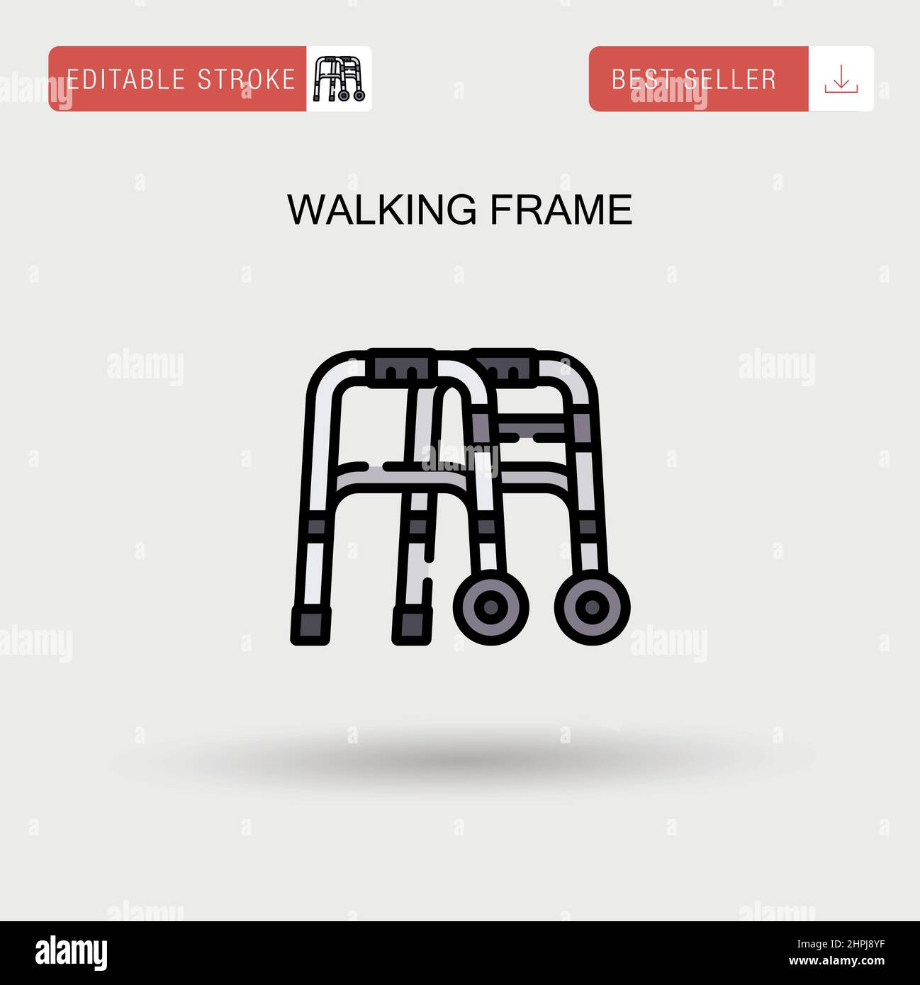 Walking frame Simple vector icon. Stock Vector