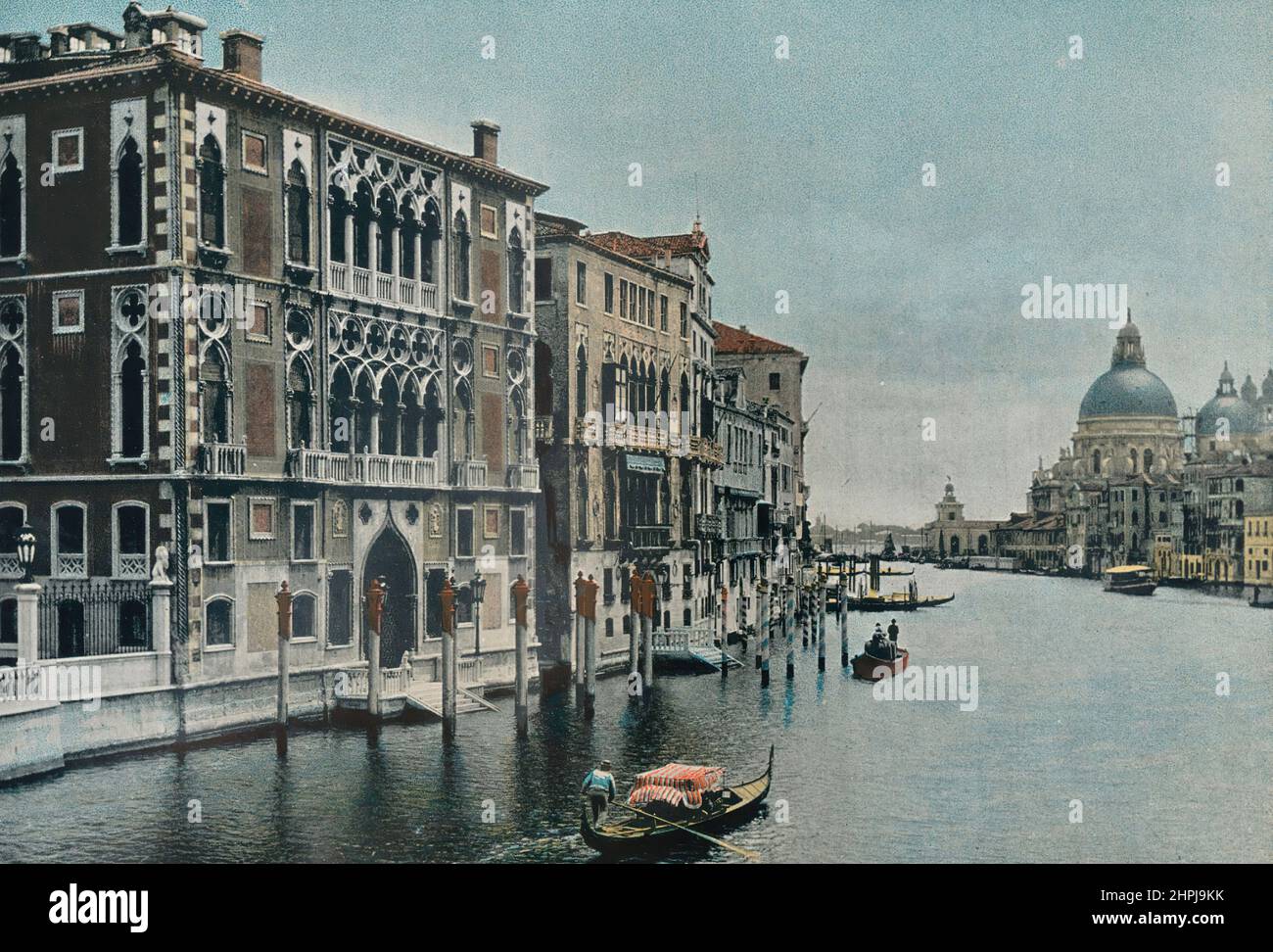 Venise Autour Du Monde Italy II 1895 - 1900  (2)  - 19 th century french colored photography print Stock Photo