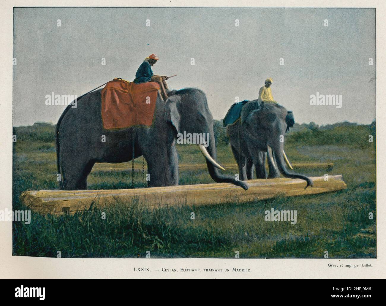 Autour Du Monde Iles Adaman Ceylon 1895 - 1900  (8)  - 19 th century french colored photography print Stock Photo