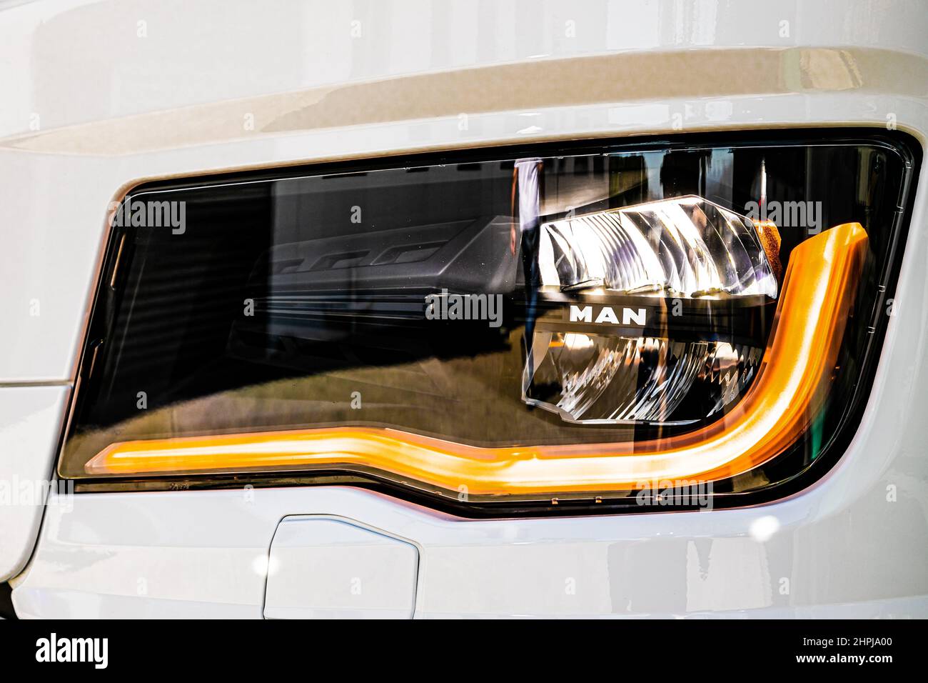 Cape Town, South Africa February 17, 2022 Close up of MAN Truck