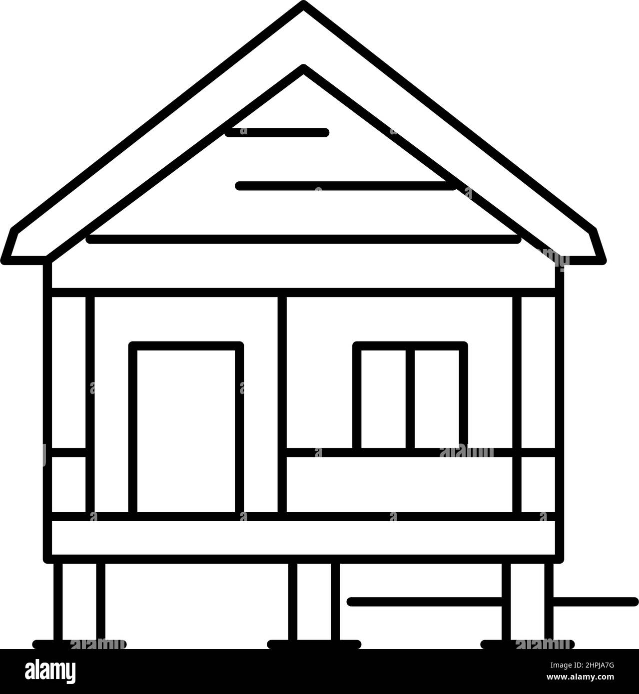 bungalow house line icon vector illustration Stock Vector Image & Art ...