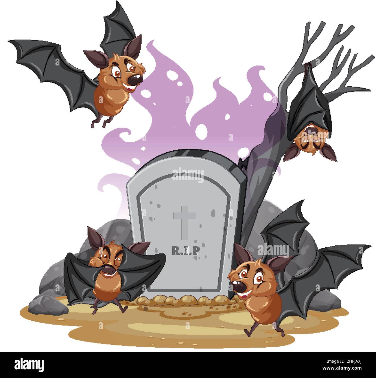 Group of bats in halloween theme illustration Stock Vector Image & Art ...