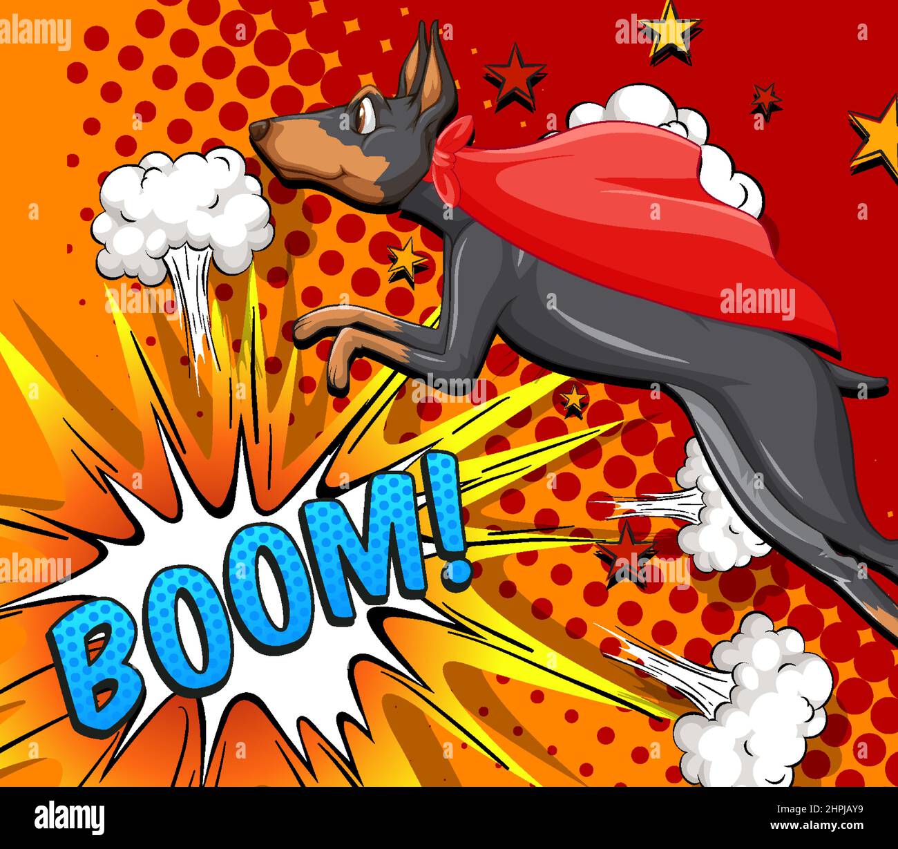 Dog flying on abstract background illustration Stock Vector Image & Art