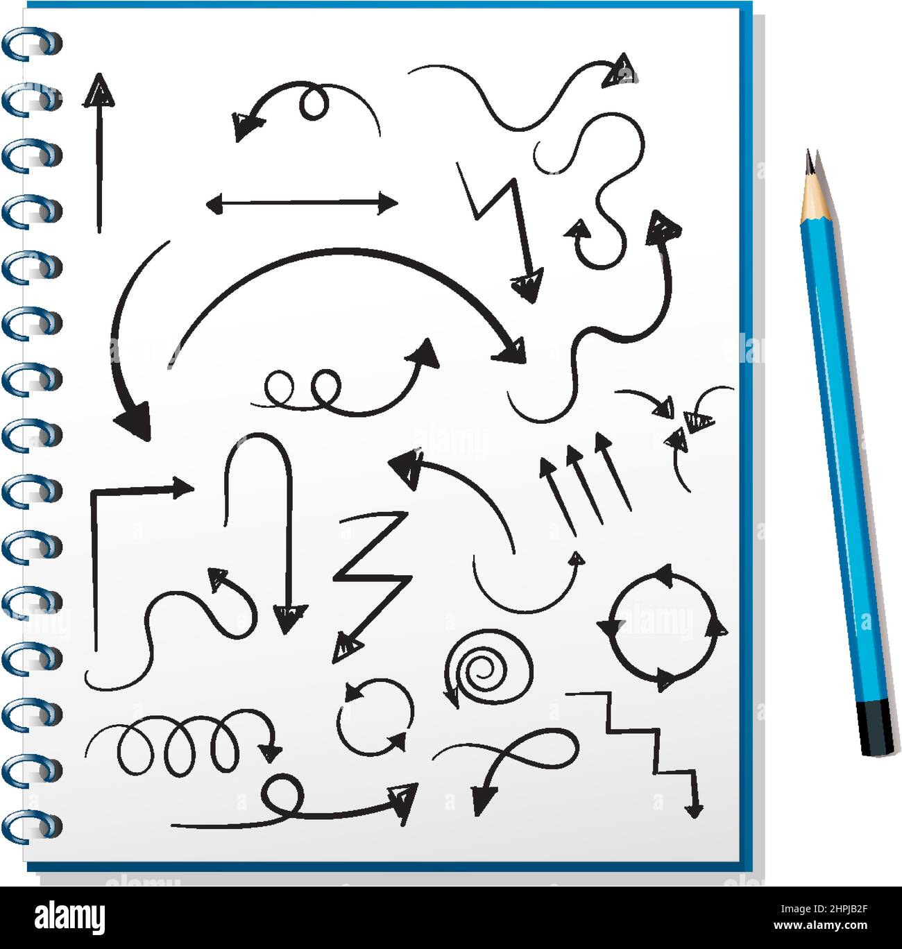 Hand drawn doodle icons on notebook illustration Stock Vector Image ...