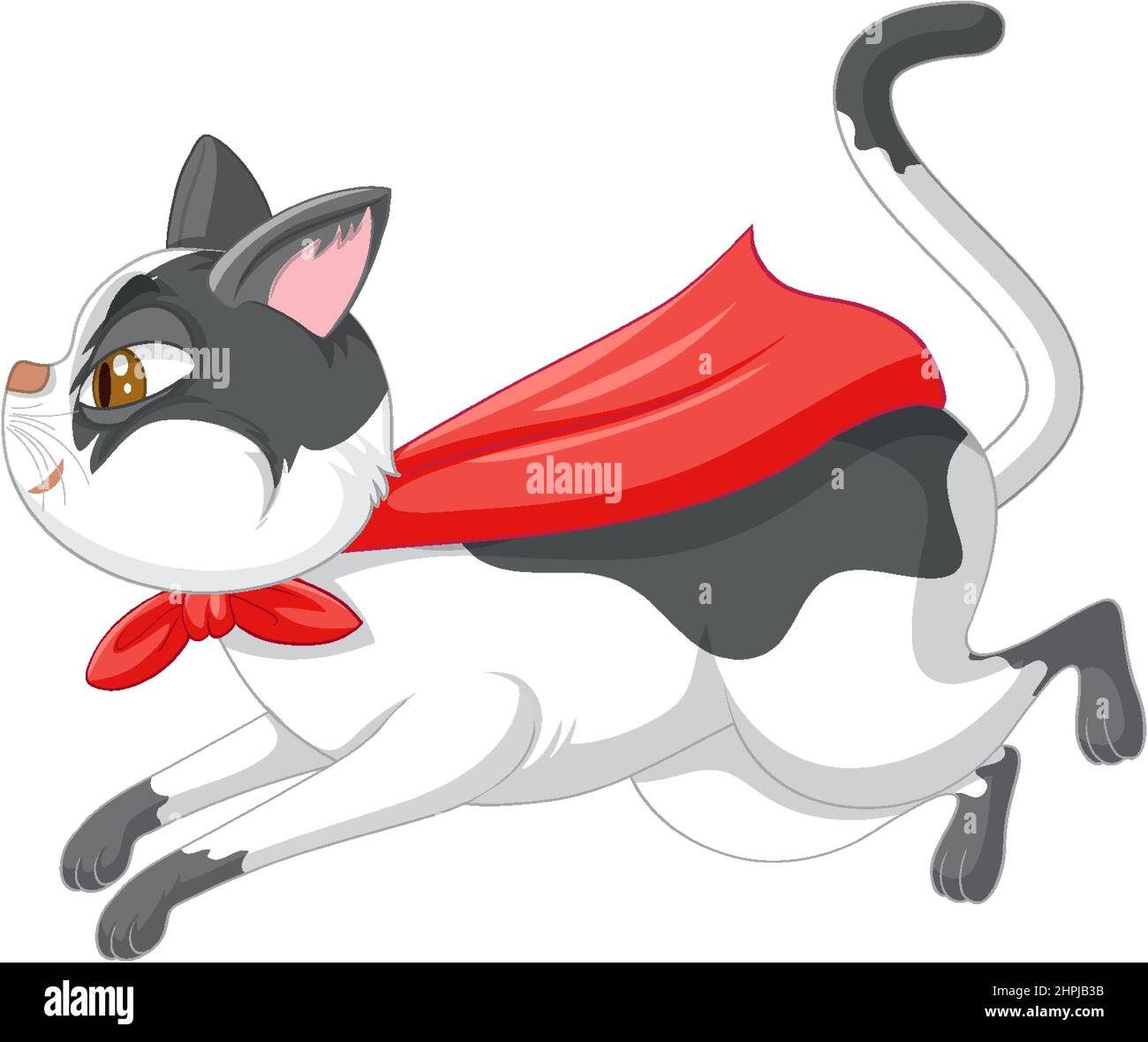 Cute cat with red cape illustration Stock Vector Image & Art Alamy