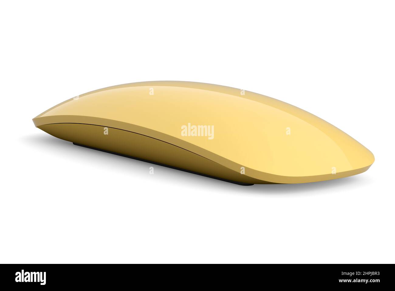 Realistic gold computer mouse with touch isolated on black background ...