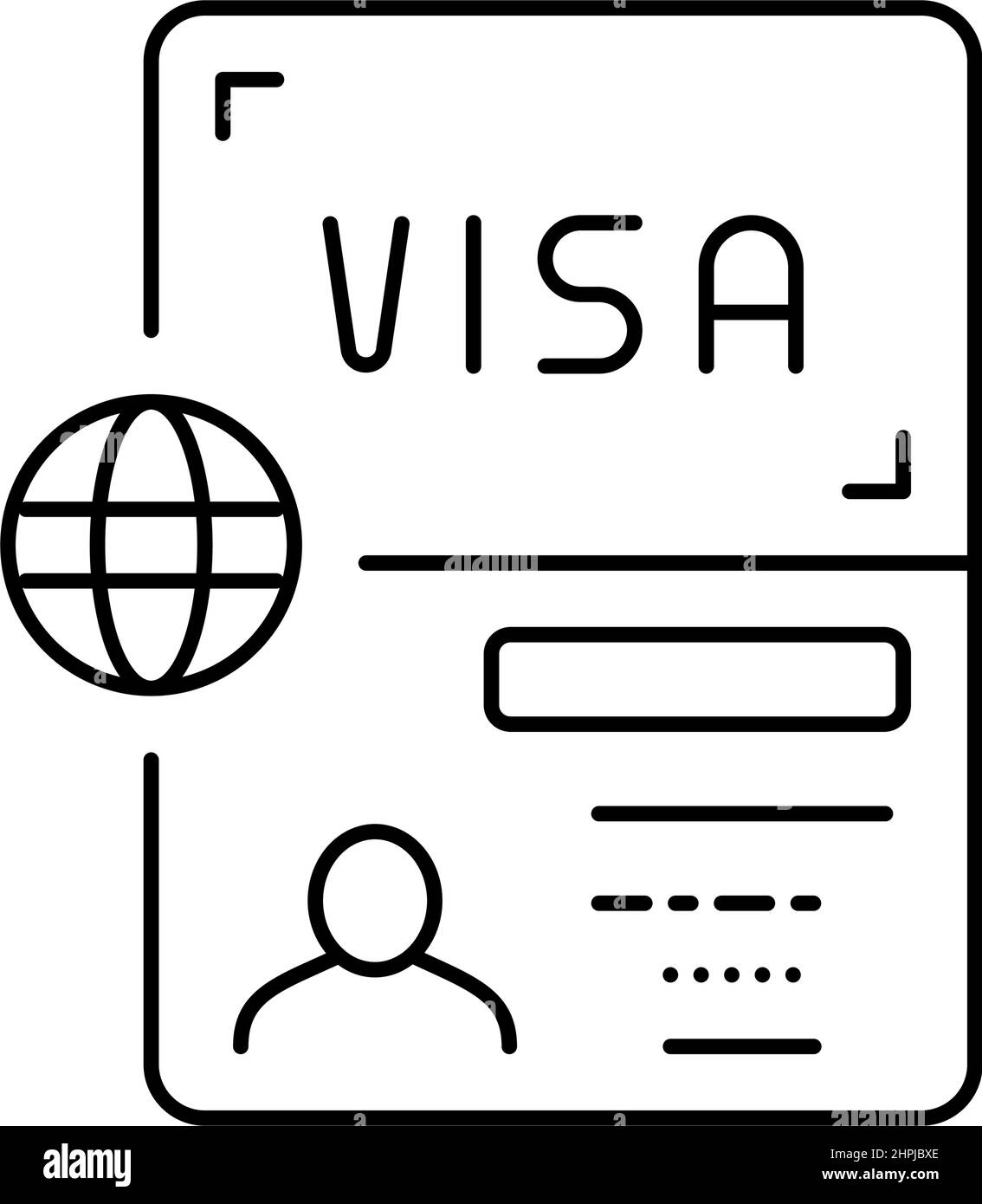 Permitting Document Visa Line Icon Vector Illustration Stock Vector -  Illustration of traveling, investment: 225573888