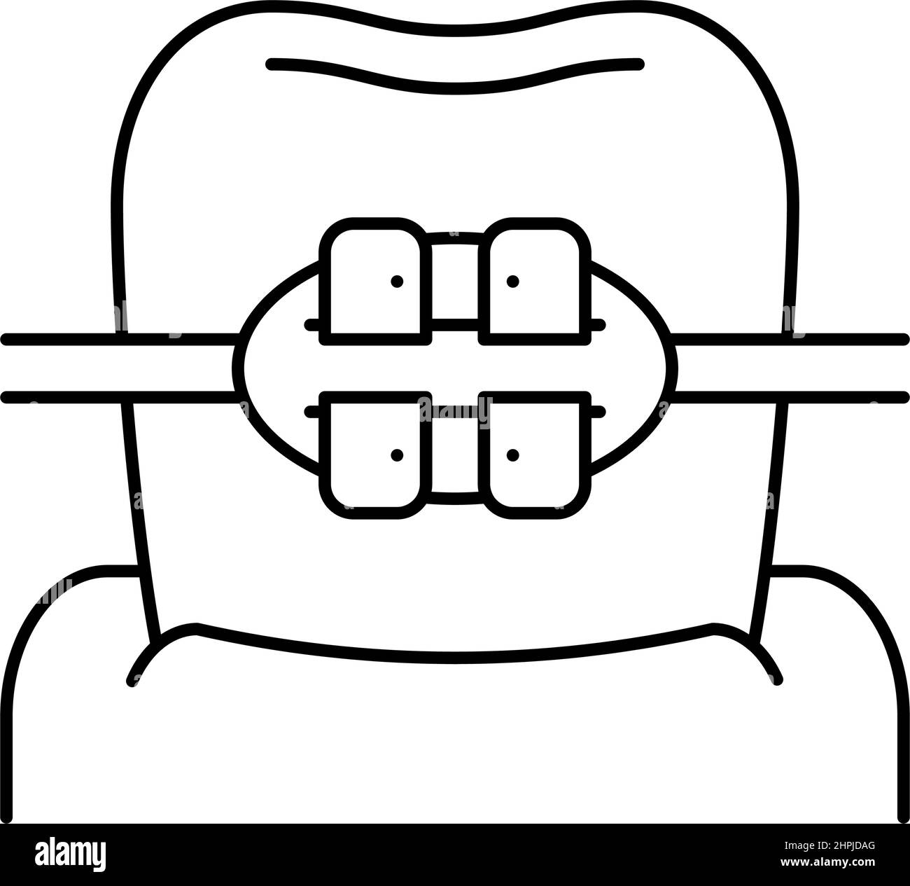 mount tooth braces line icon vector illustration Stock Vector Image ...