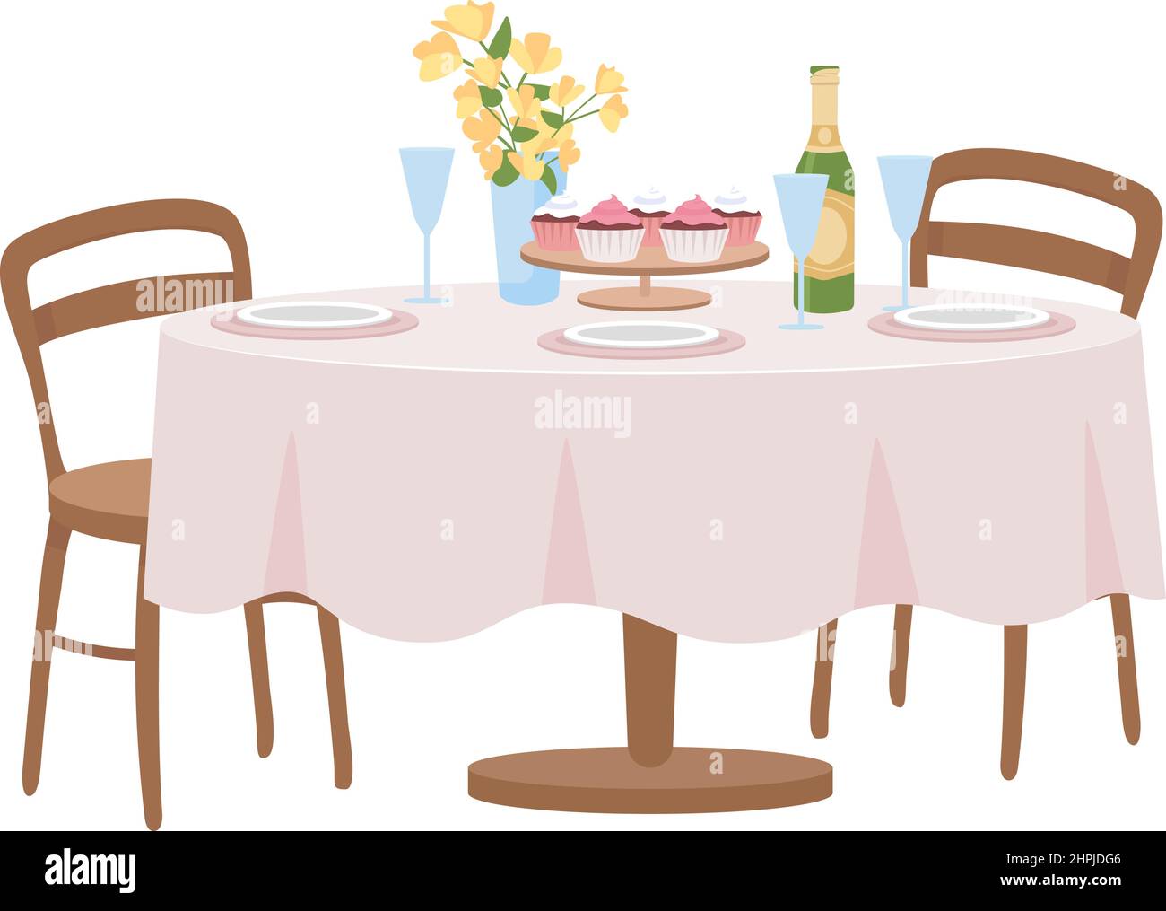Festive board semi flat color vector object Stock Vector
