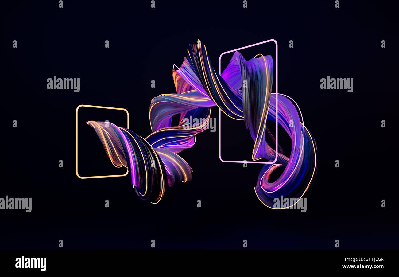 Wavy neon lines computer hi-res stock photography and images - Alamy