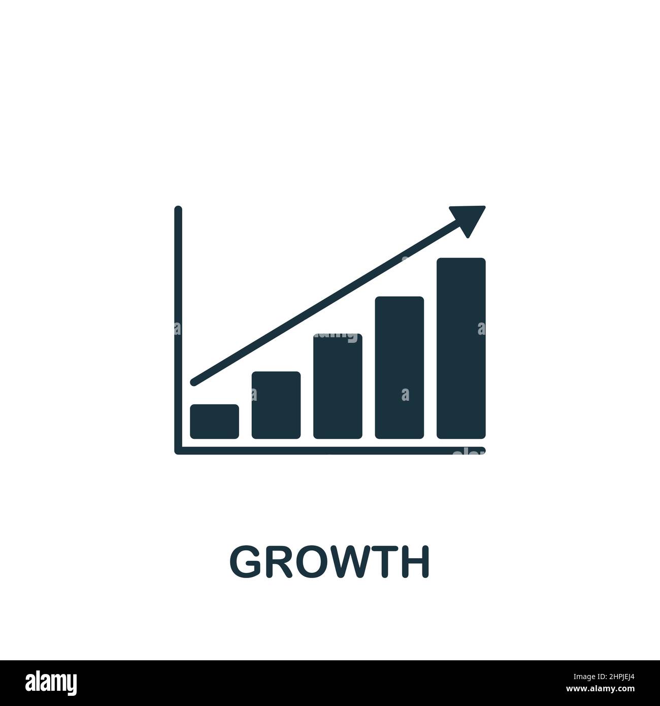 Growth icon. Monochrome simple icon for templates, web design and