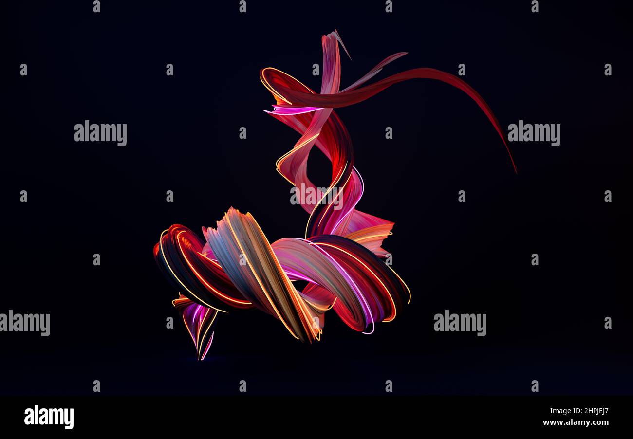 Wavy neon lines computer hi-res stock photography and images - Alamy