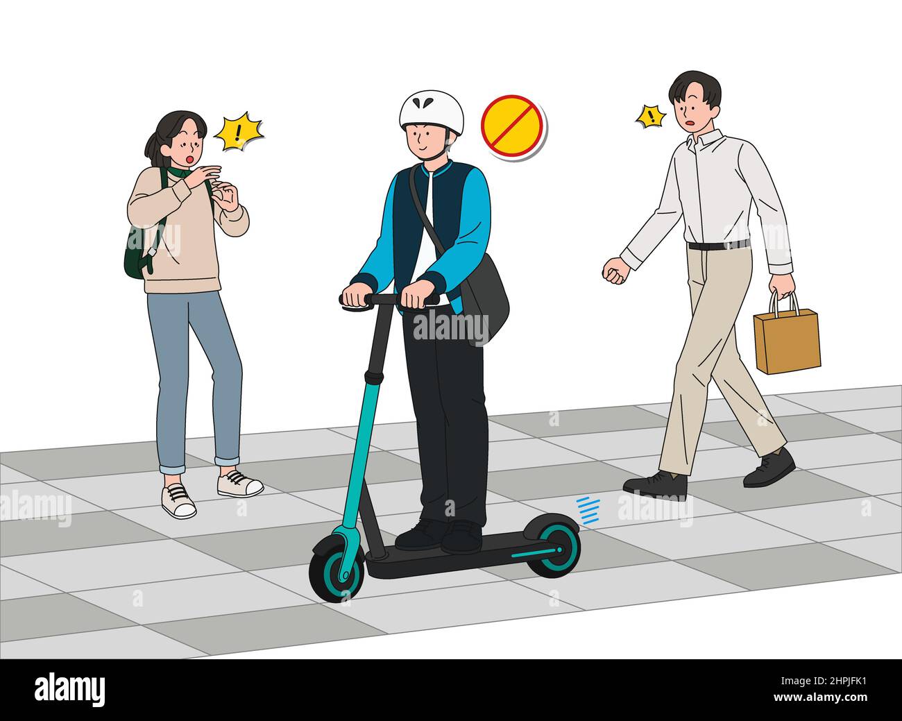 electric scooter safety regulations, driving on pedestrian crosswalk