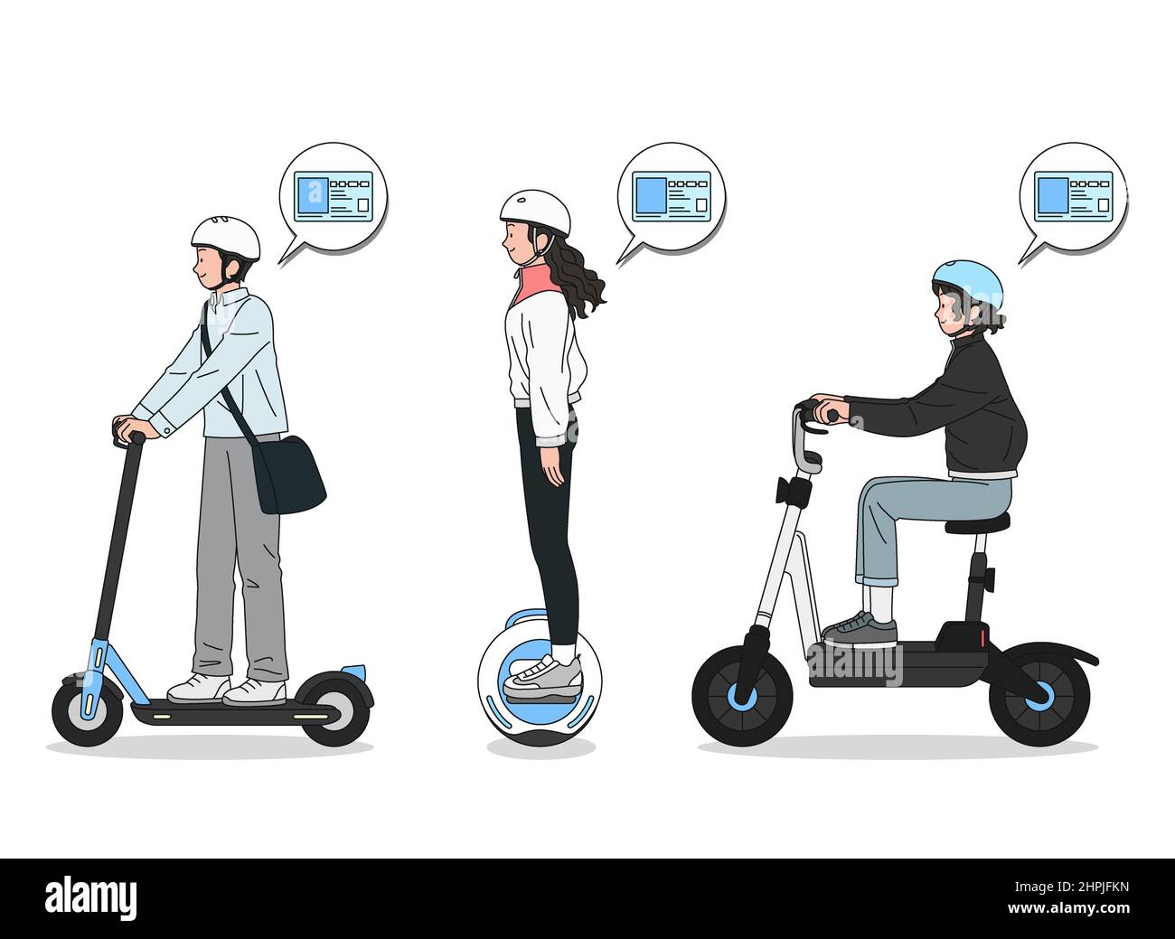 electric scooter safety regulations, driver license only Stock Photo