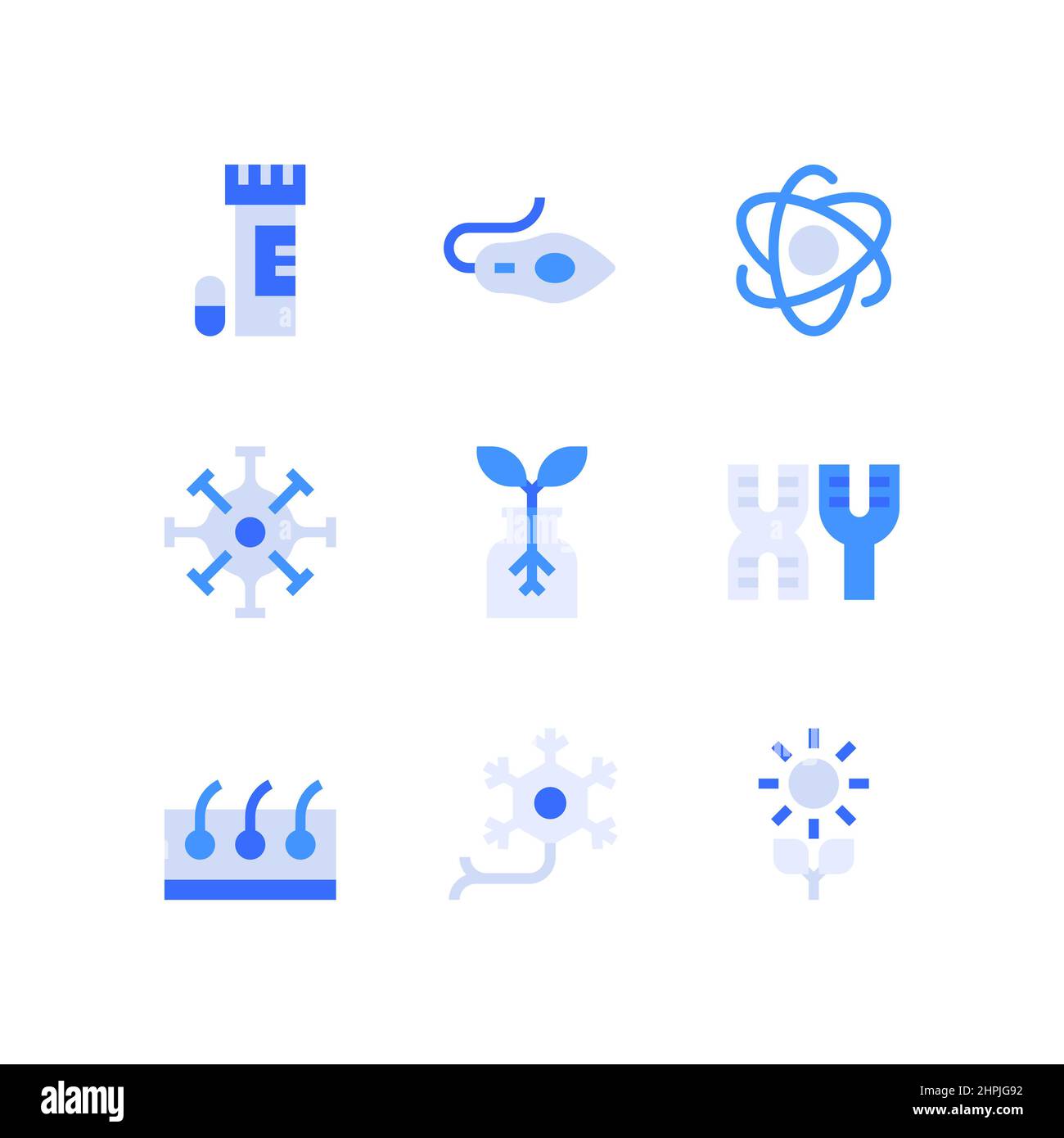 nano technology and research in science industry icon set Stock Photo ...