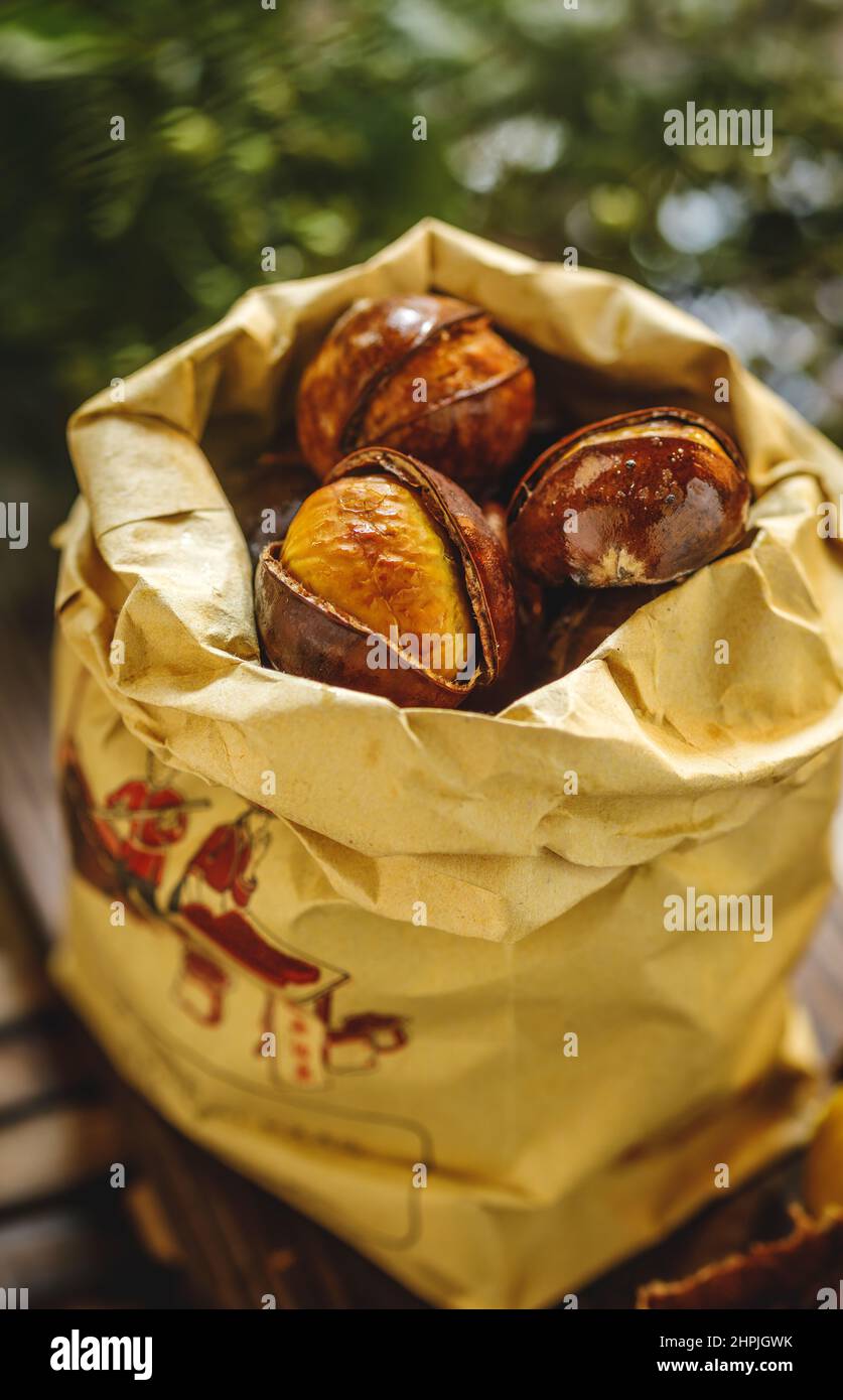 Sugar Fried chestnut Stock Photo - Alamy