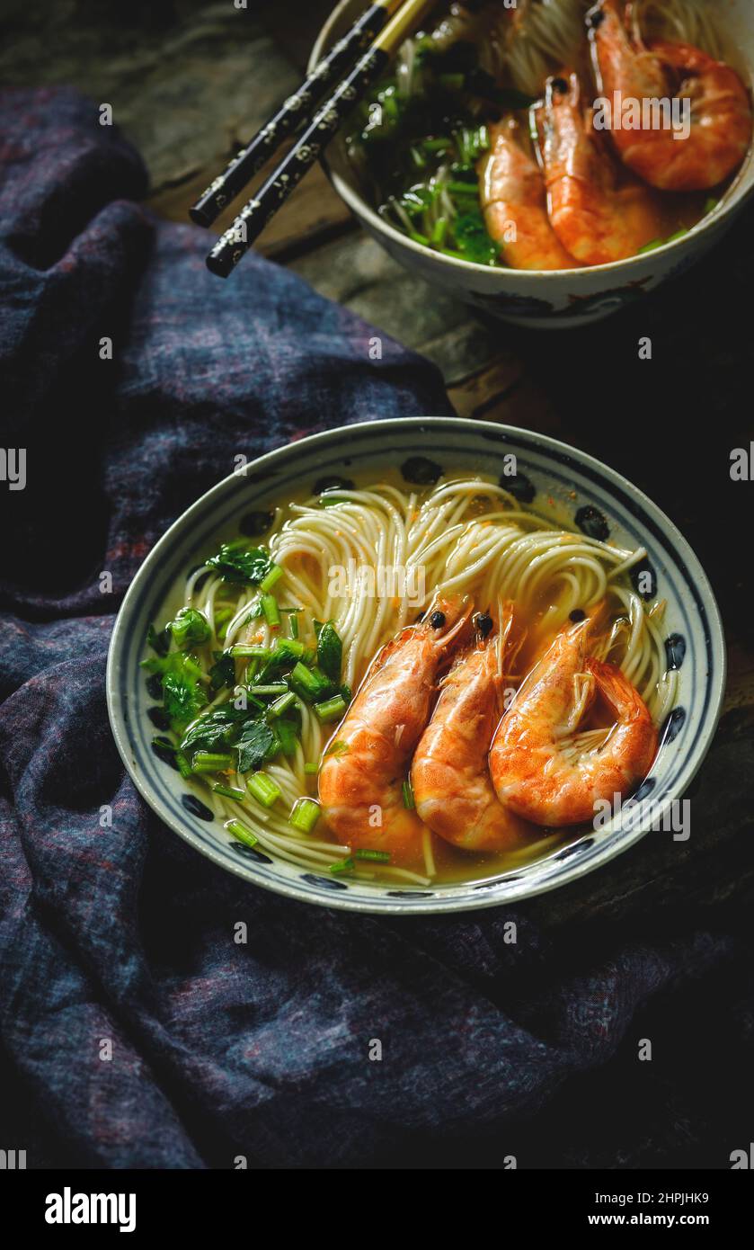 Seafood noodles Stock Photo