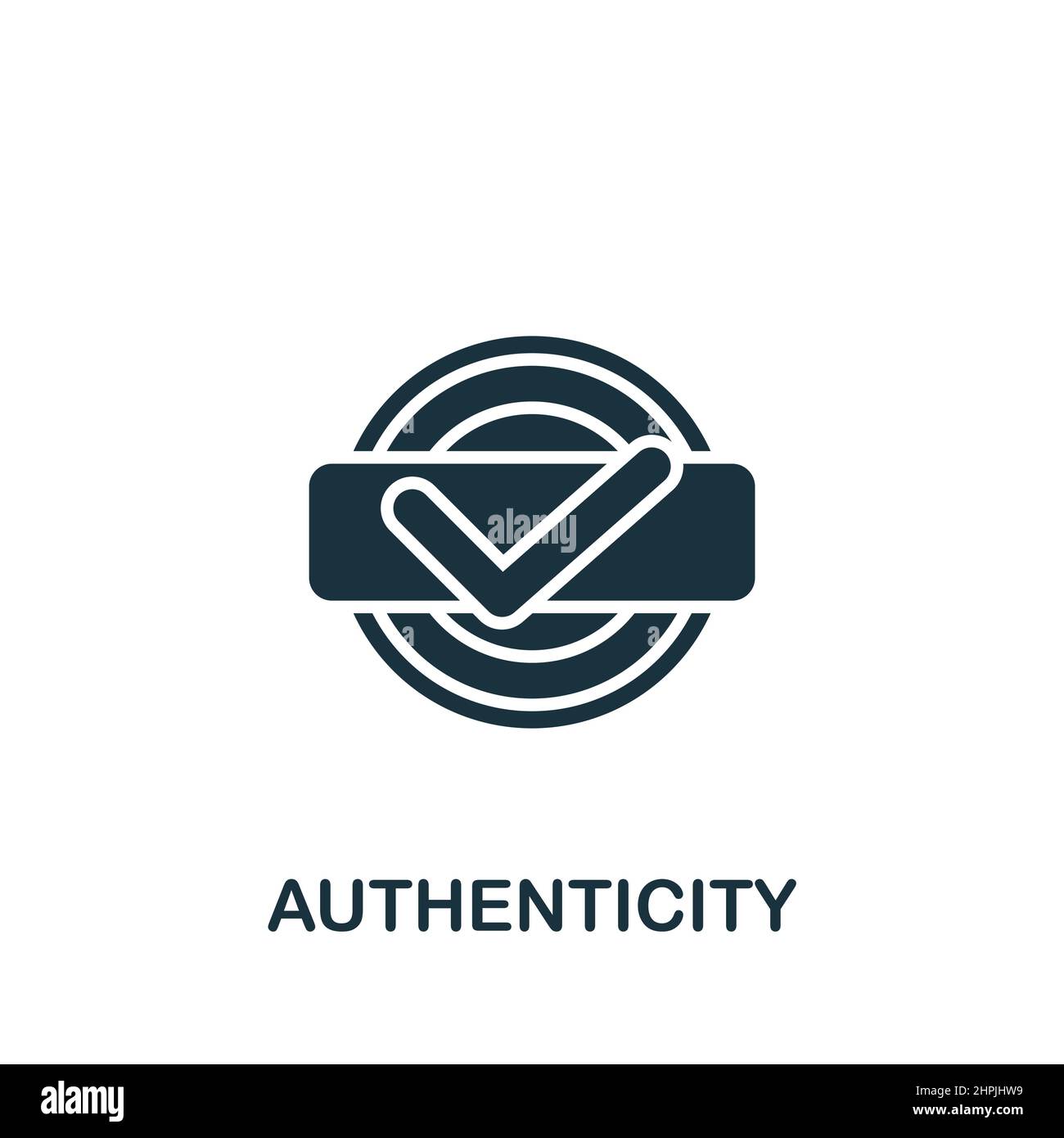 Authnticity icon. Simple line element symbol for templates, web design and infographics. Stock Vector