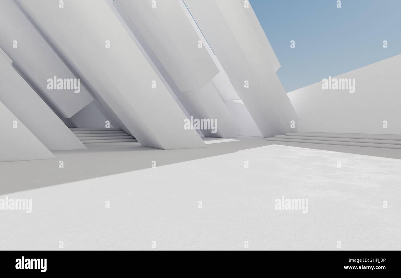 Empty outdoor ground background, 3d rendering. Computer digital drawing ...