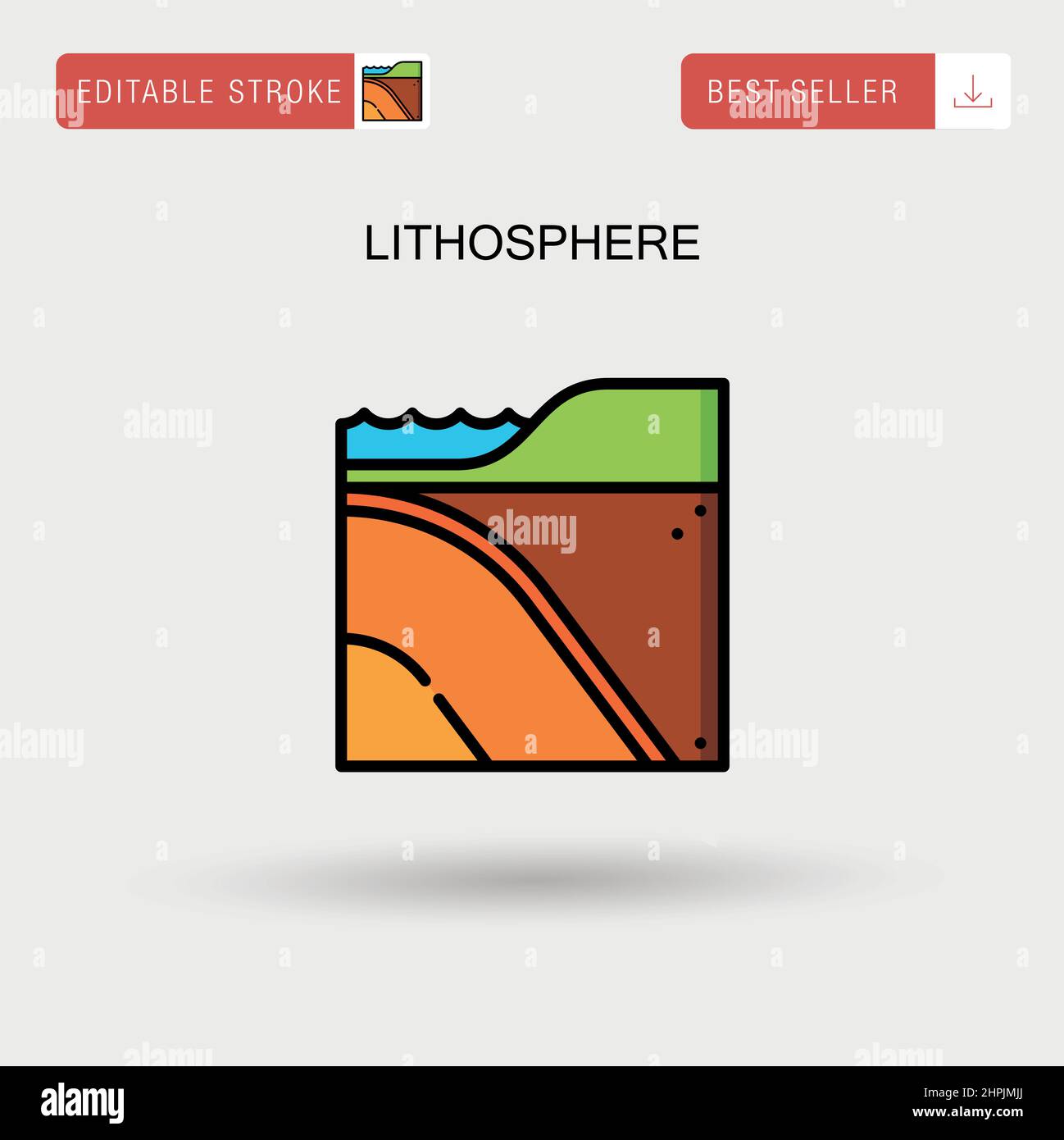 Lithosphere Simple vector icon. Stock Vector