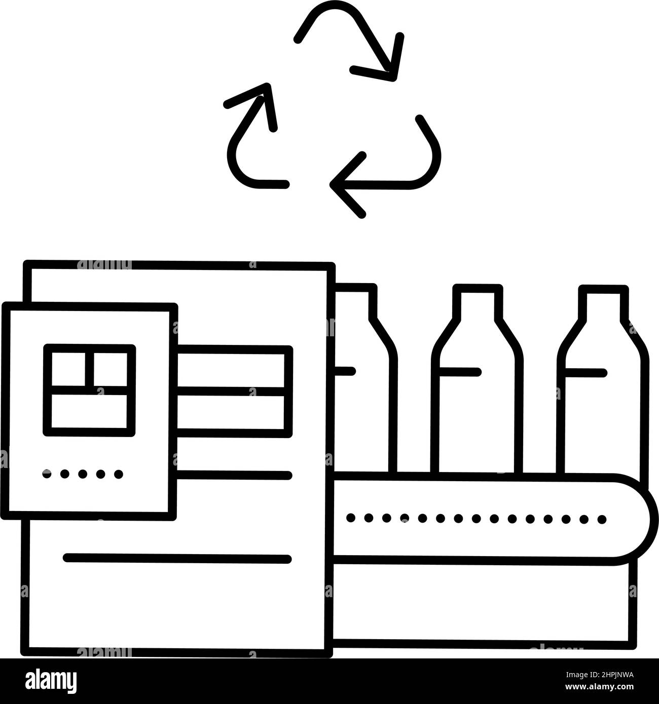 plastic recycling conveyor line icon vector illustration Stock Vector ...