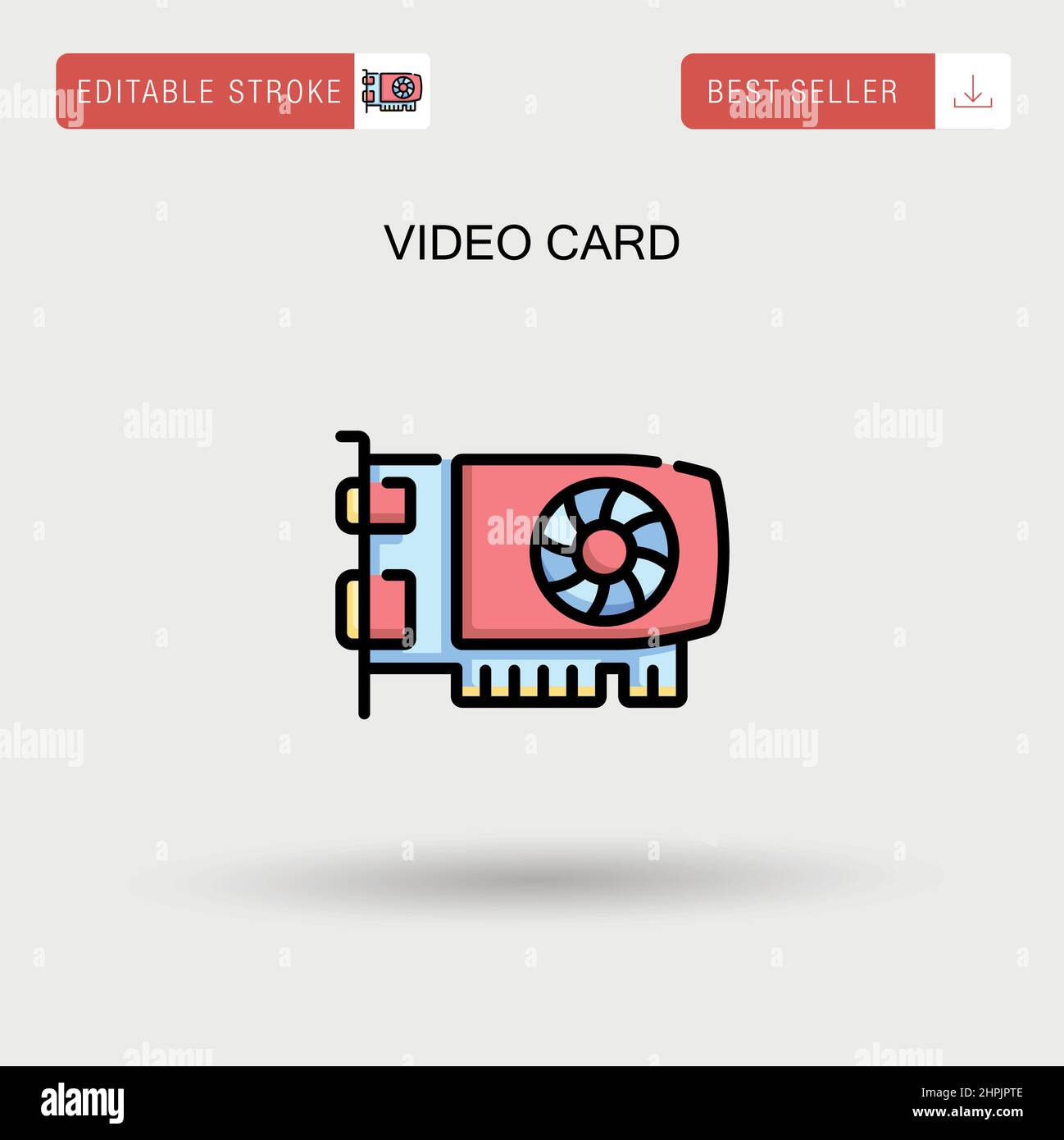 Video card Simple vector icon. Stock Vector