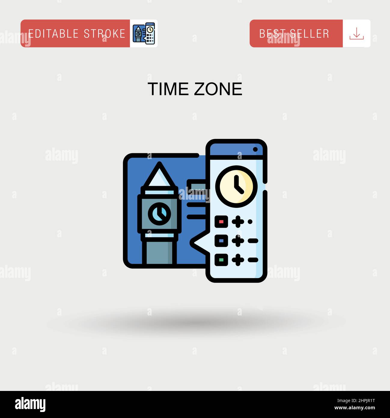 Time zone Simple vector icon. Stock Vector