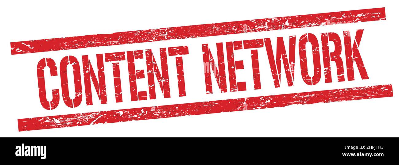 CONTENT NETWORK text on red grungy rectangle stamp sign Stock Photo - Alamy