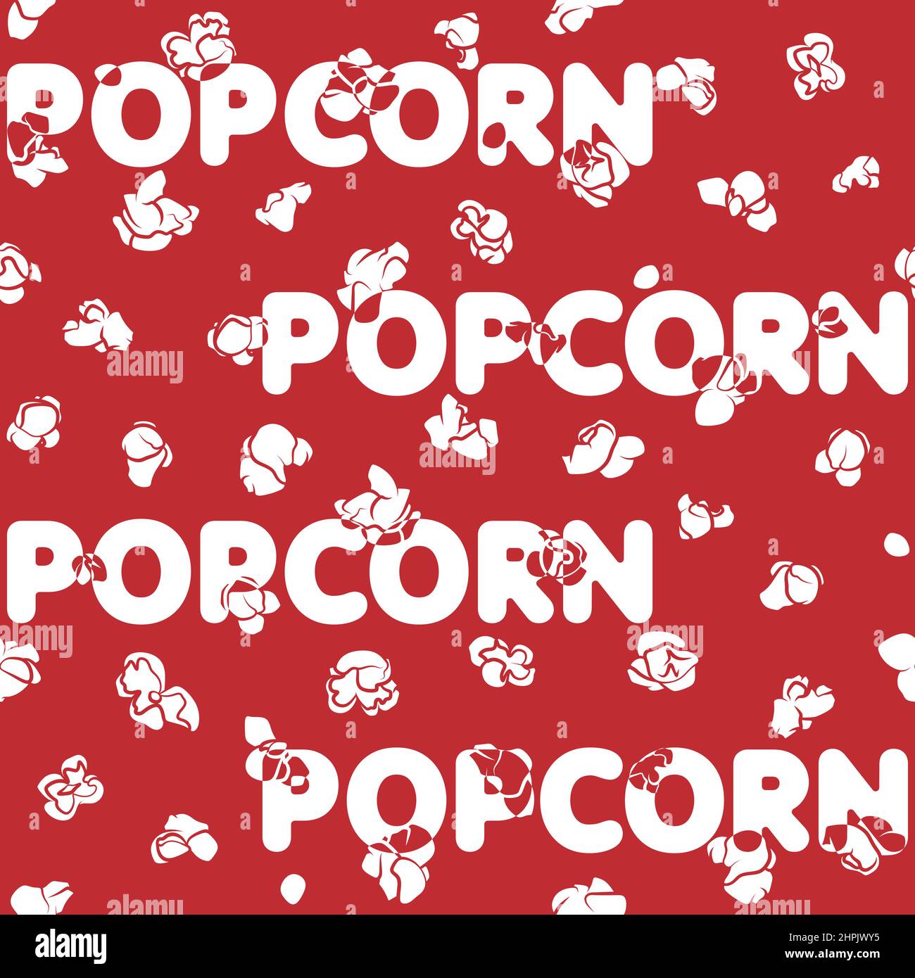 Seamless pattern with popcorn. Vector background. Stock Vector