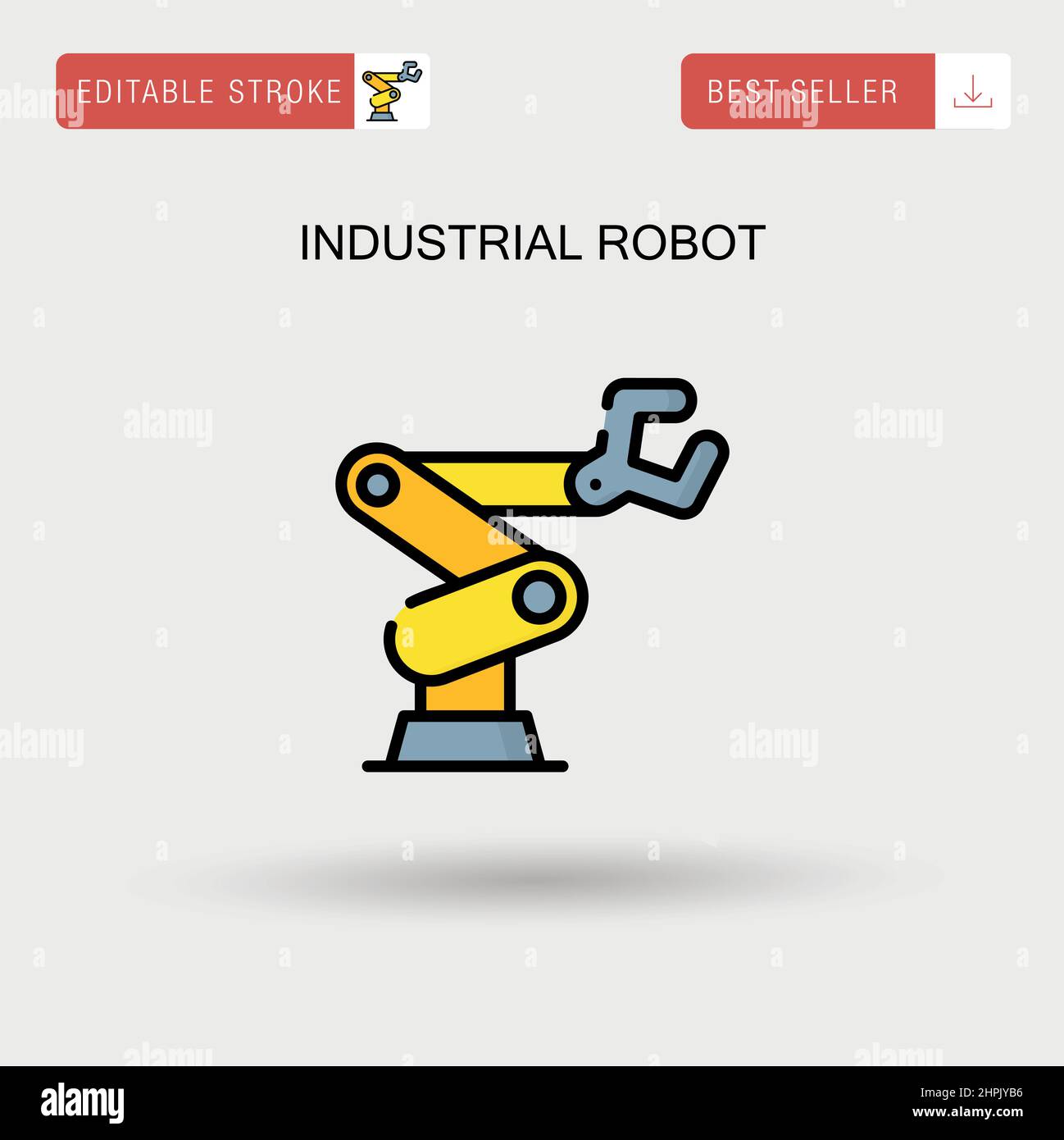 Industrial robot Simple vector icon. Stock Vector