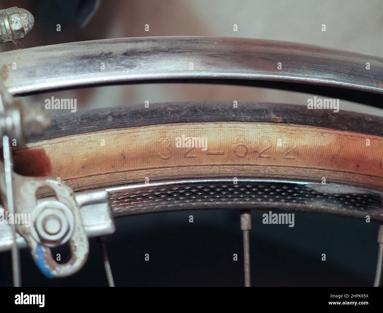 size markings dimensions on a bicycle tyre Stock Photo Alamy